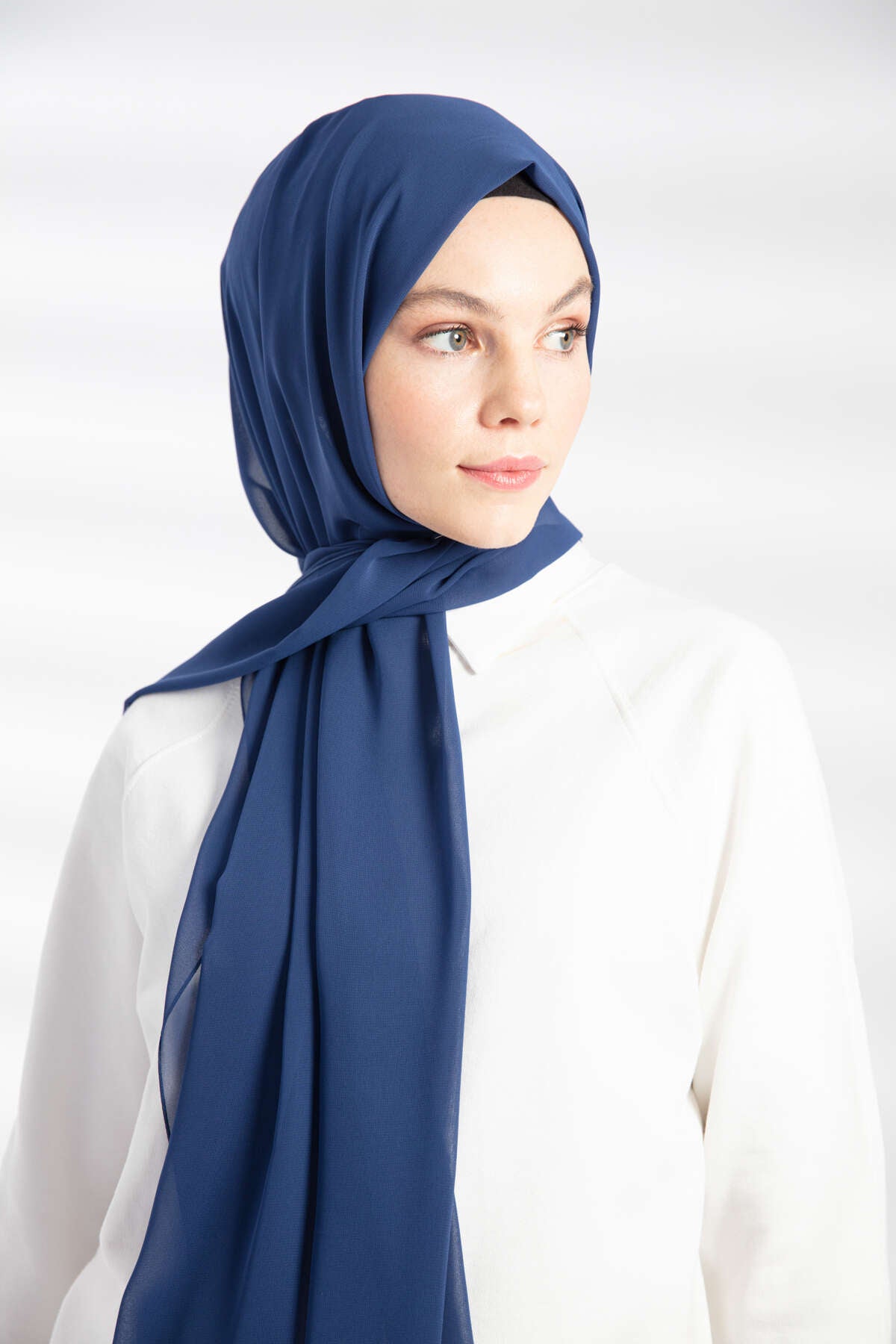 Şifon Şal - İndigo