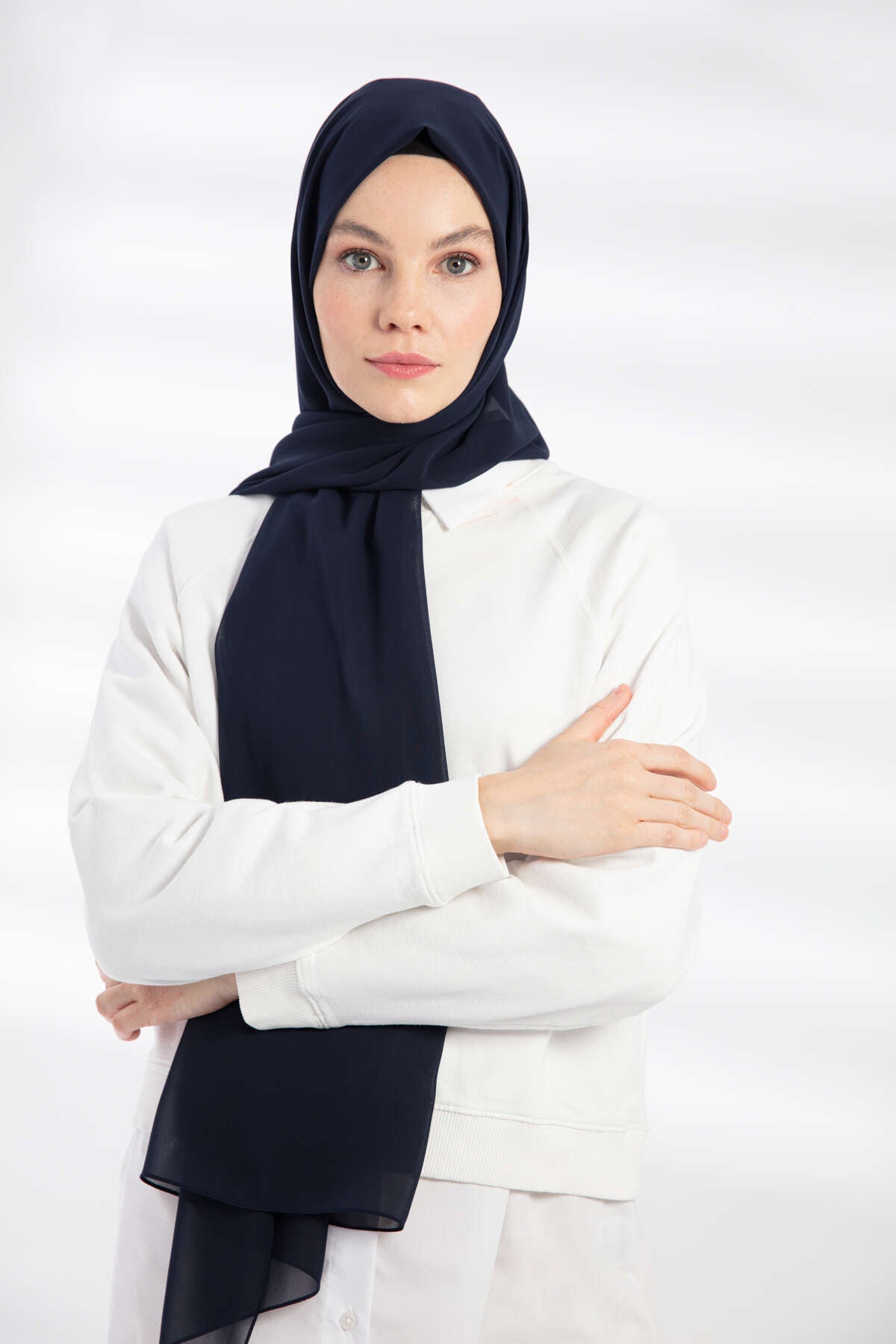 Şifon Şal - Lacivert