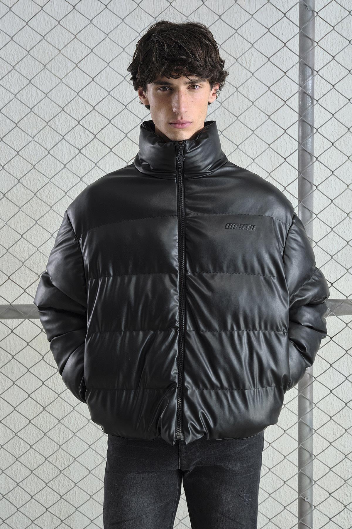 ŞİŞME DERİ SİYAH MONT