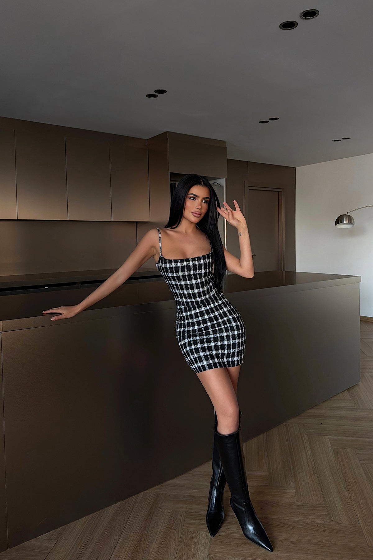 Siyah Hazely Mini Elbise ATE-4254