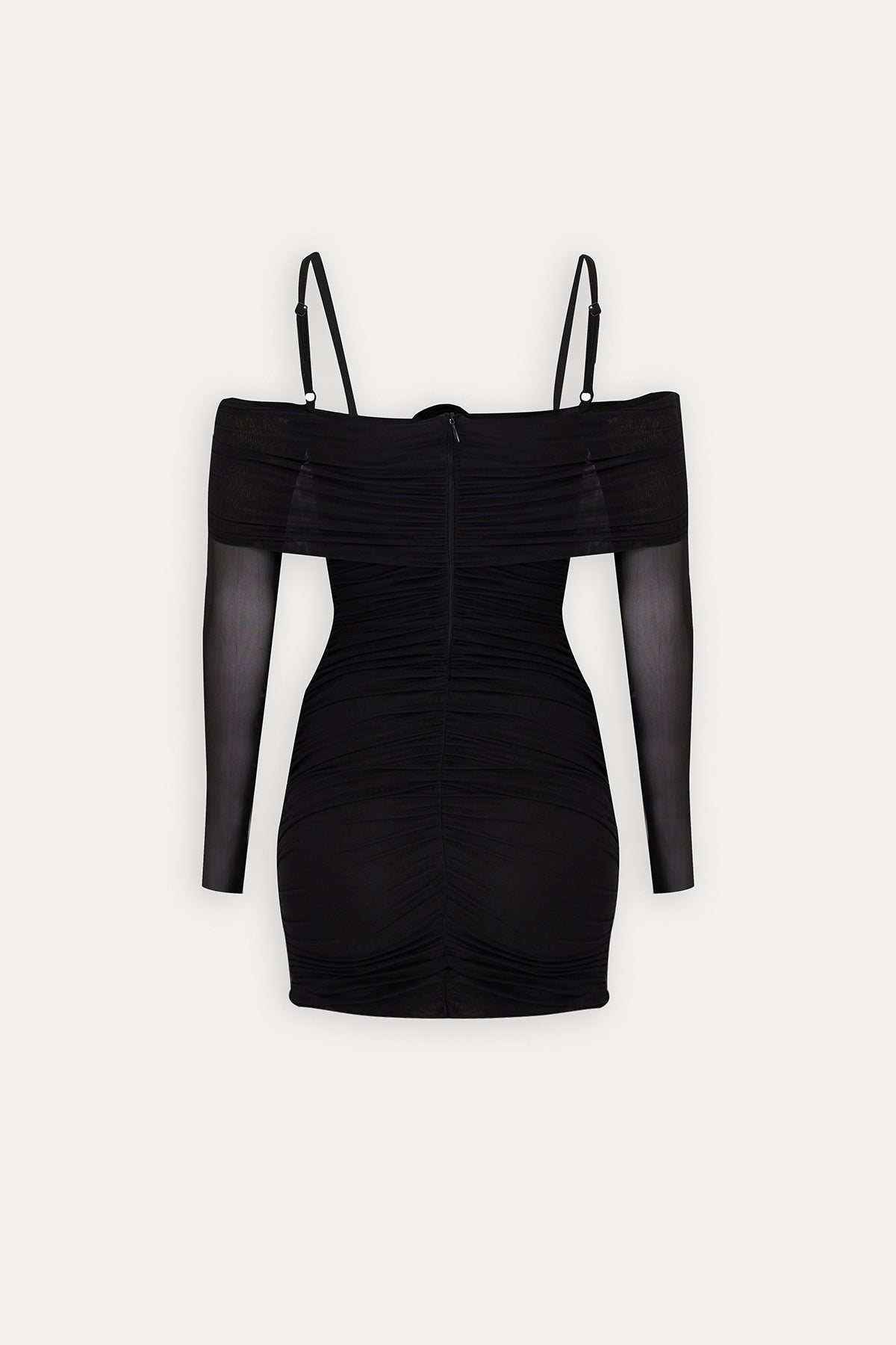 Siyah Askılı Gül Detay Elbise ATE-1499