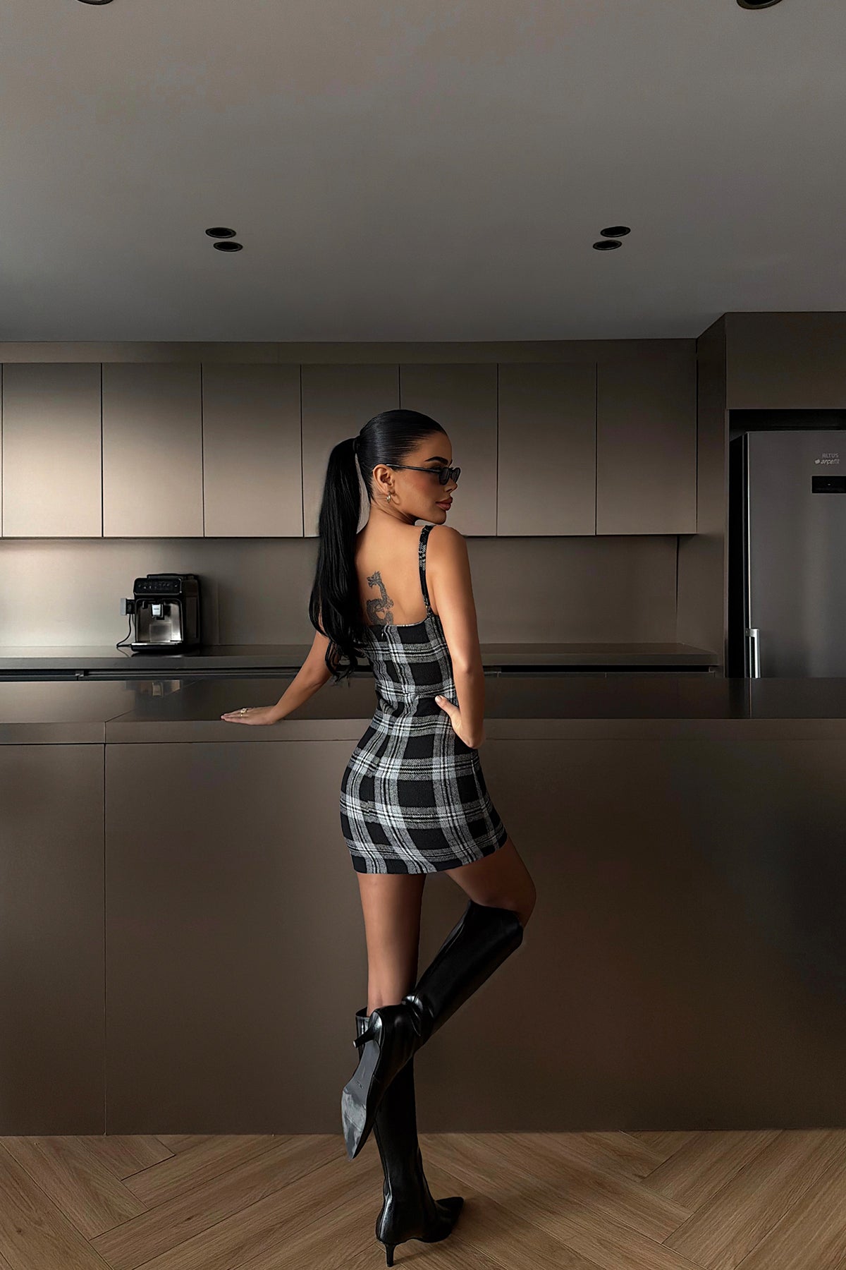 Siyah Hazely Mini Elbise ATE-4253