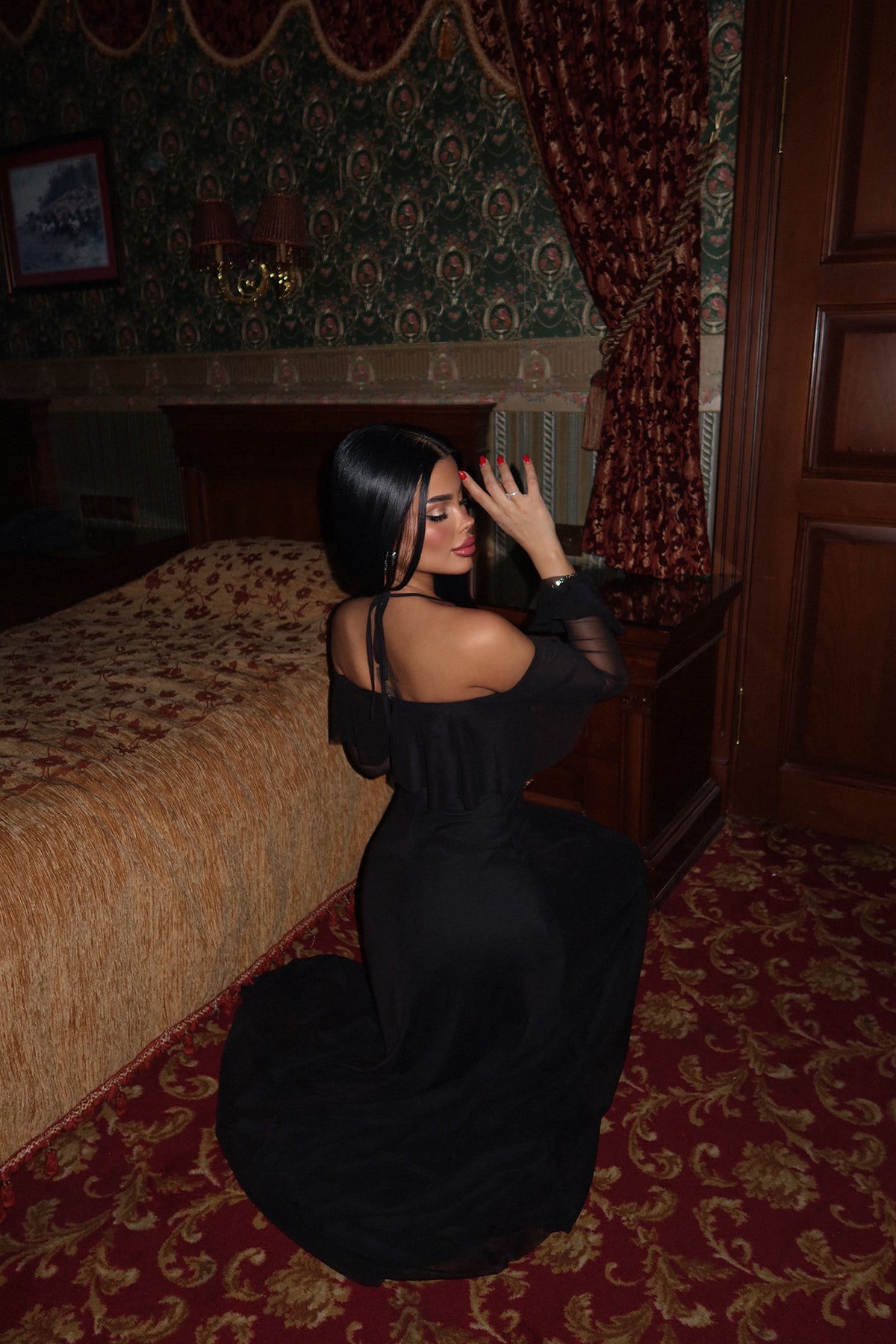 Siyah Raelle Uzun Tül Elbise ATE-1378