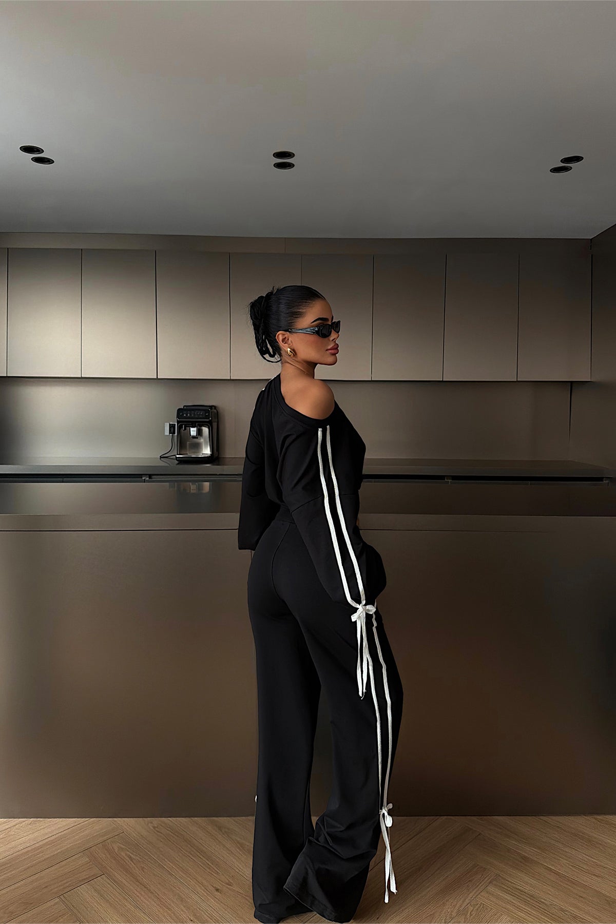 Siyah Calesia Eşofman Takımı ATE-4455