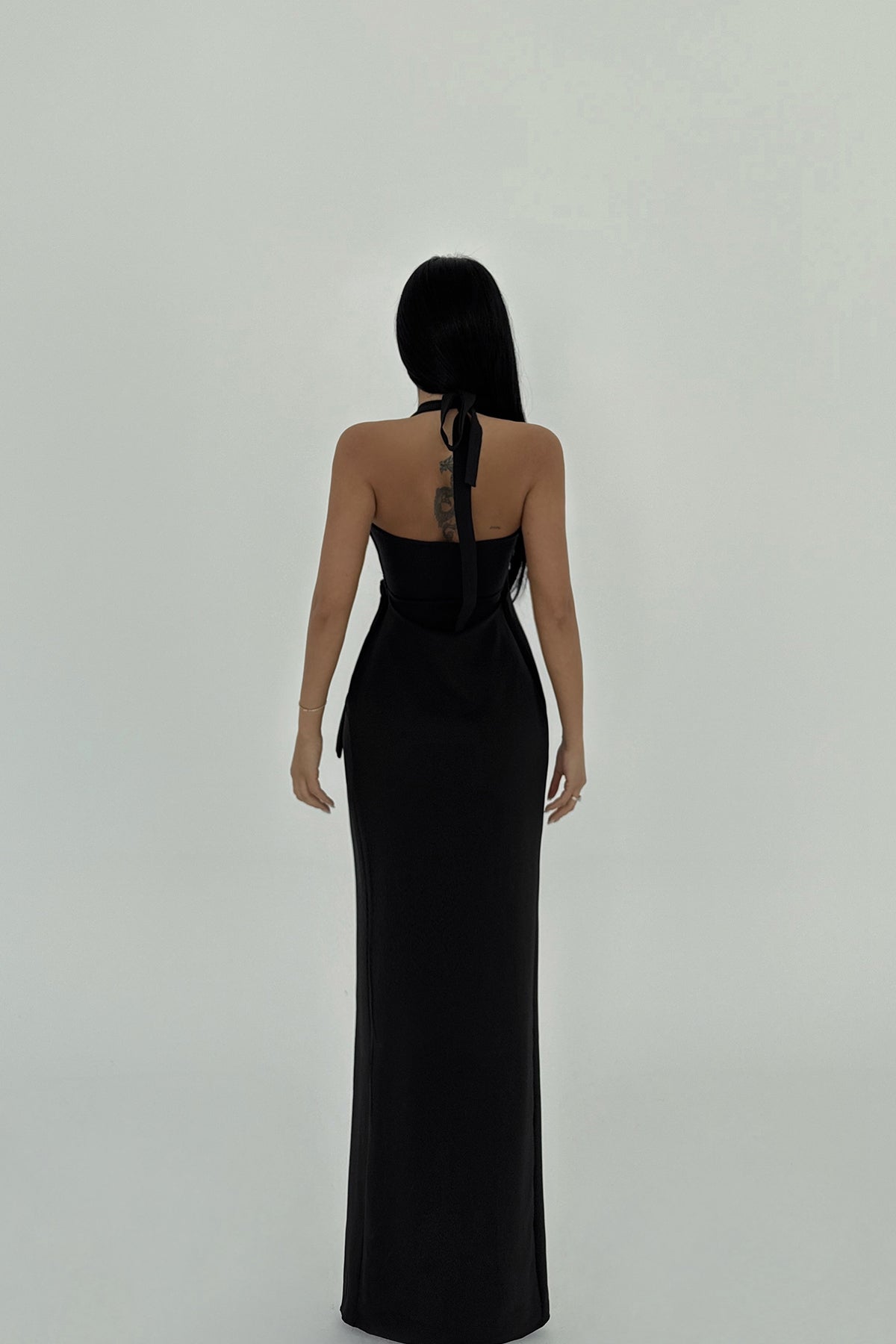 Siyah Adria Uzun Elbise ATE-2607