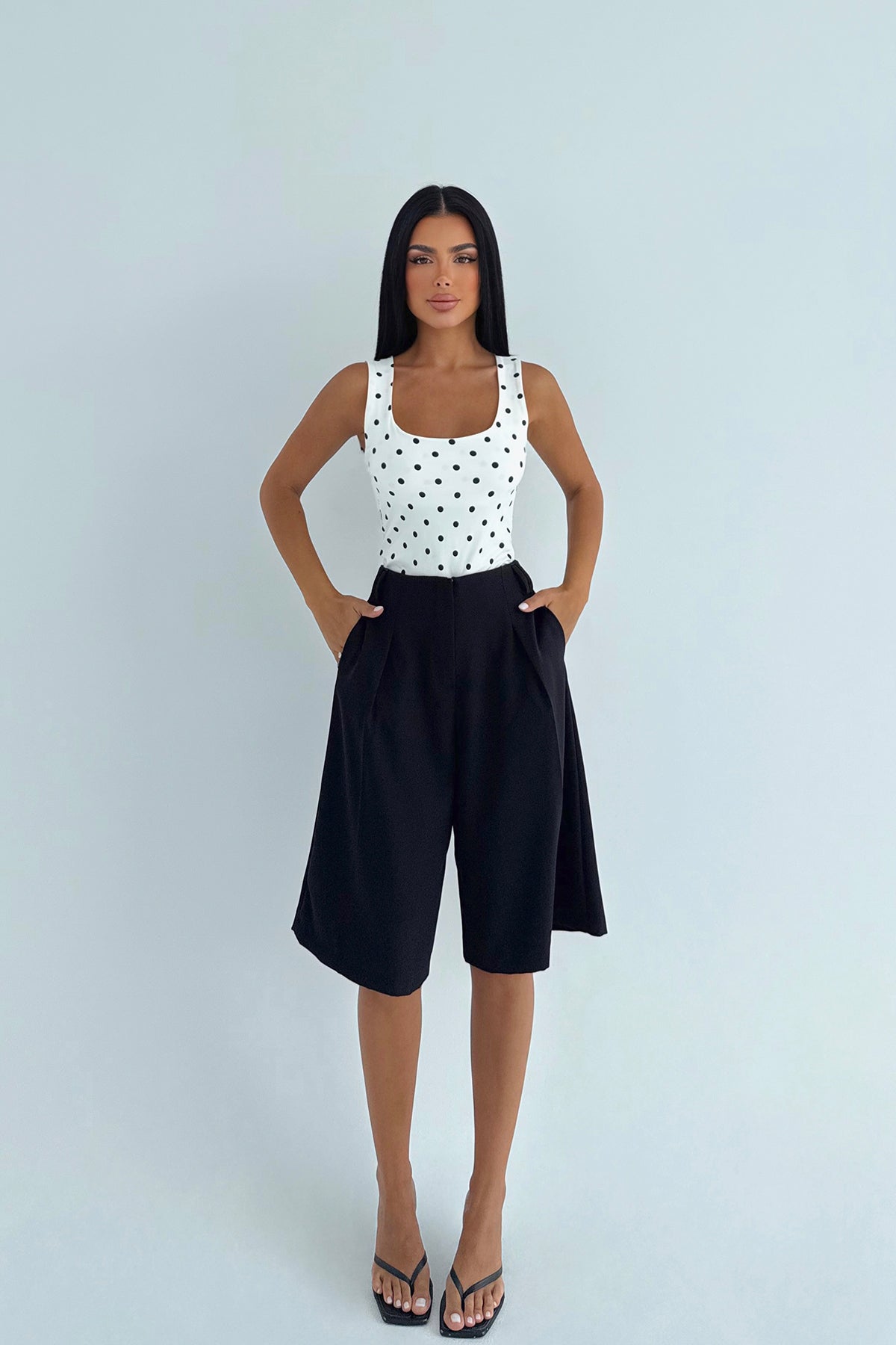 Siyah Fluid Bermuda Şort ATE-2747