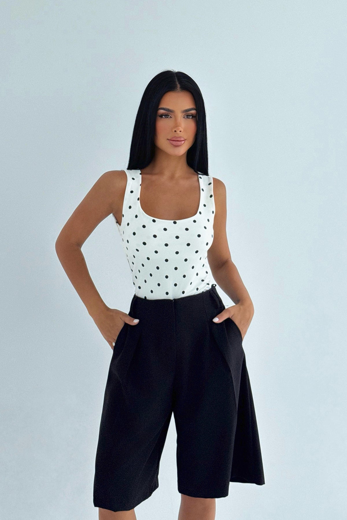 Siyah Fluid Bermuda Şort ATE-2747