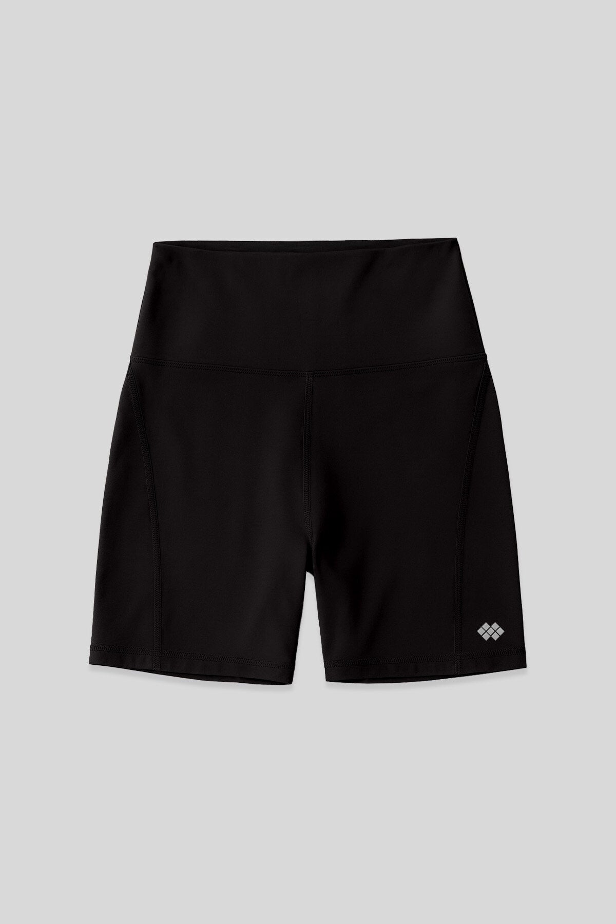 Siyah Kemer Detaylı Yüksek Bel Slim Fit Kısa Biker Kadın Tayt - 91017