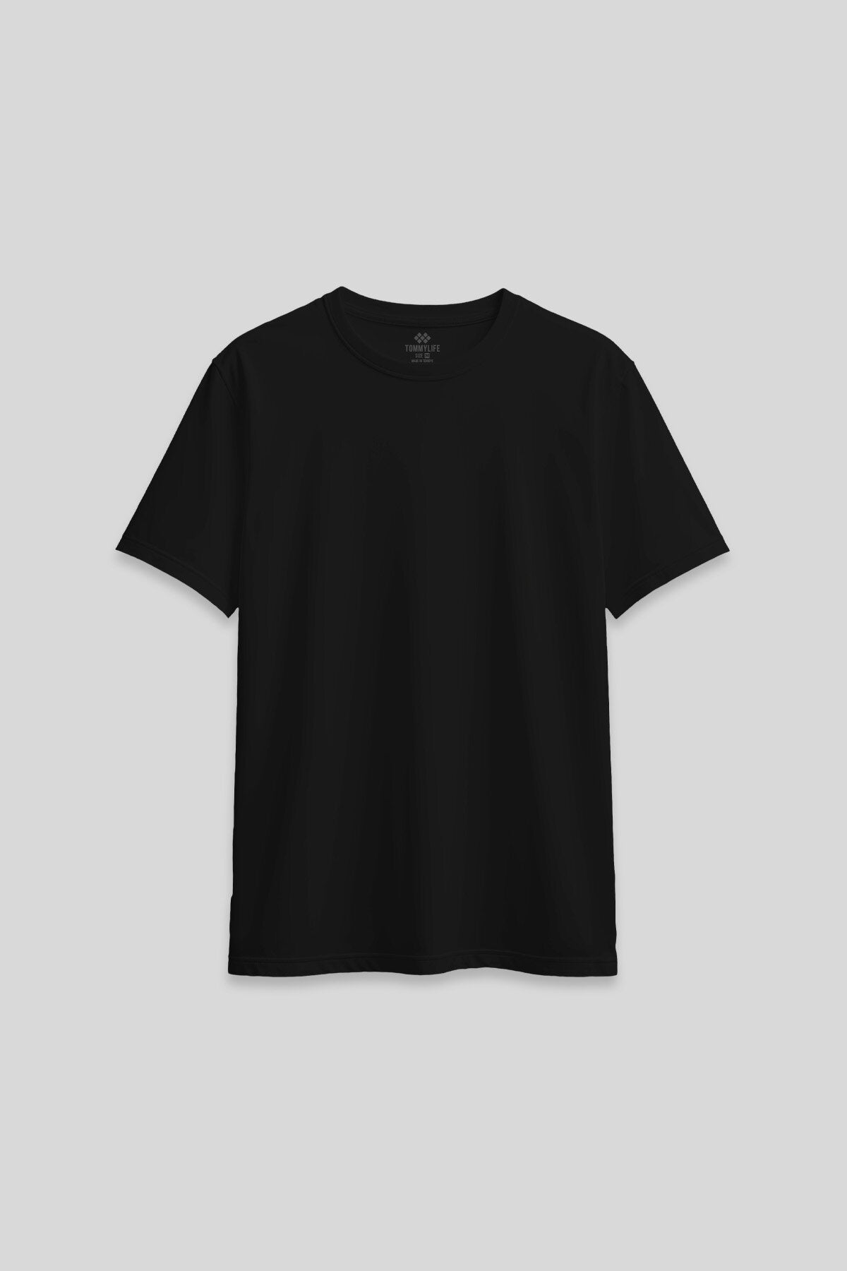 Siyah O Yaka Standart Fit Basic Kadın T-Shirt - 97311