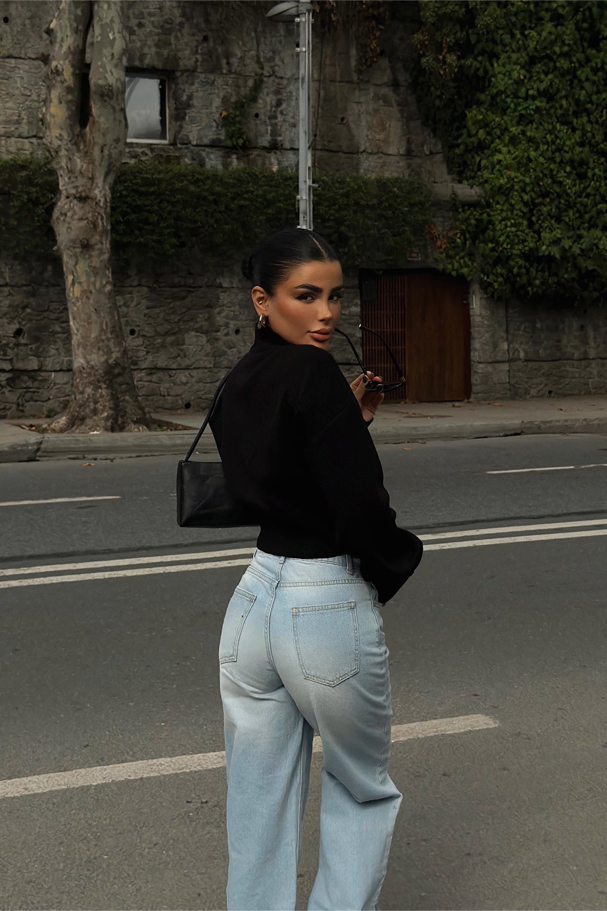 Siyah Balboa Çift Fermuarlı Triko Hırka ATE-3895