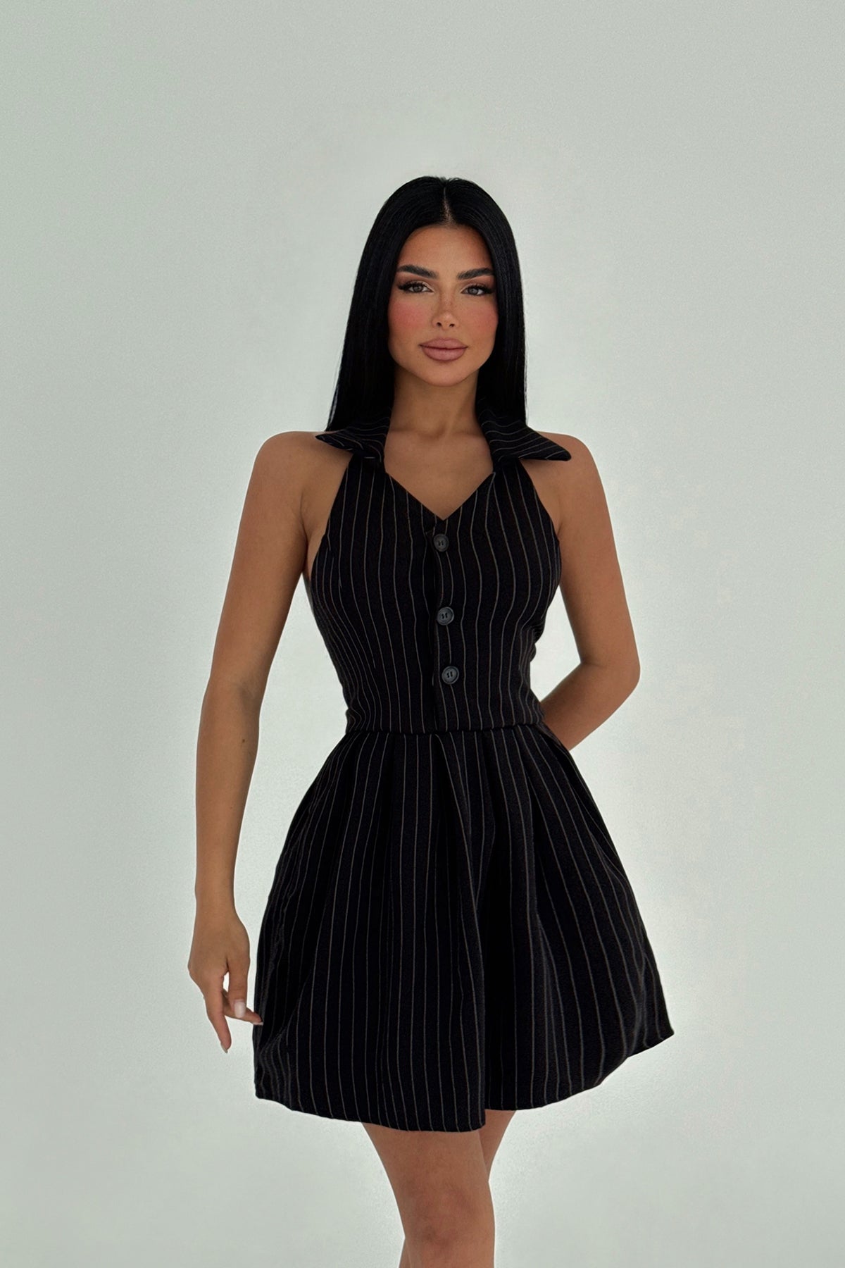 Siyah Tania Elbise ATE-1832