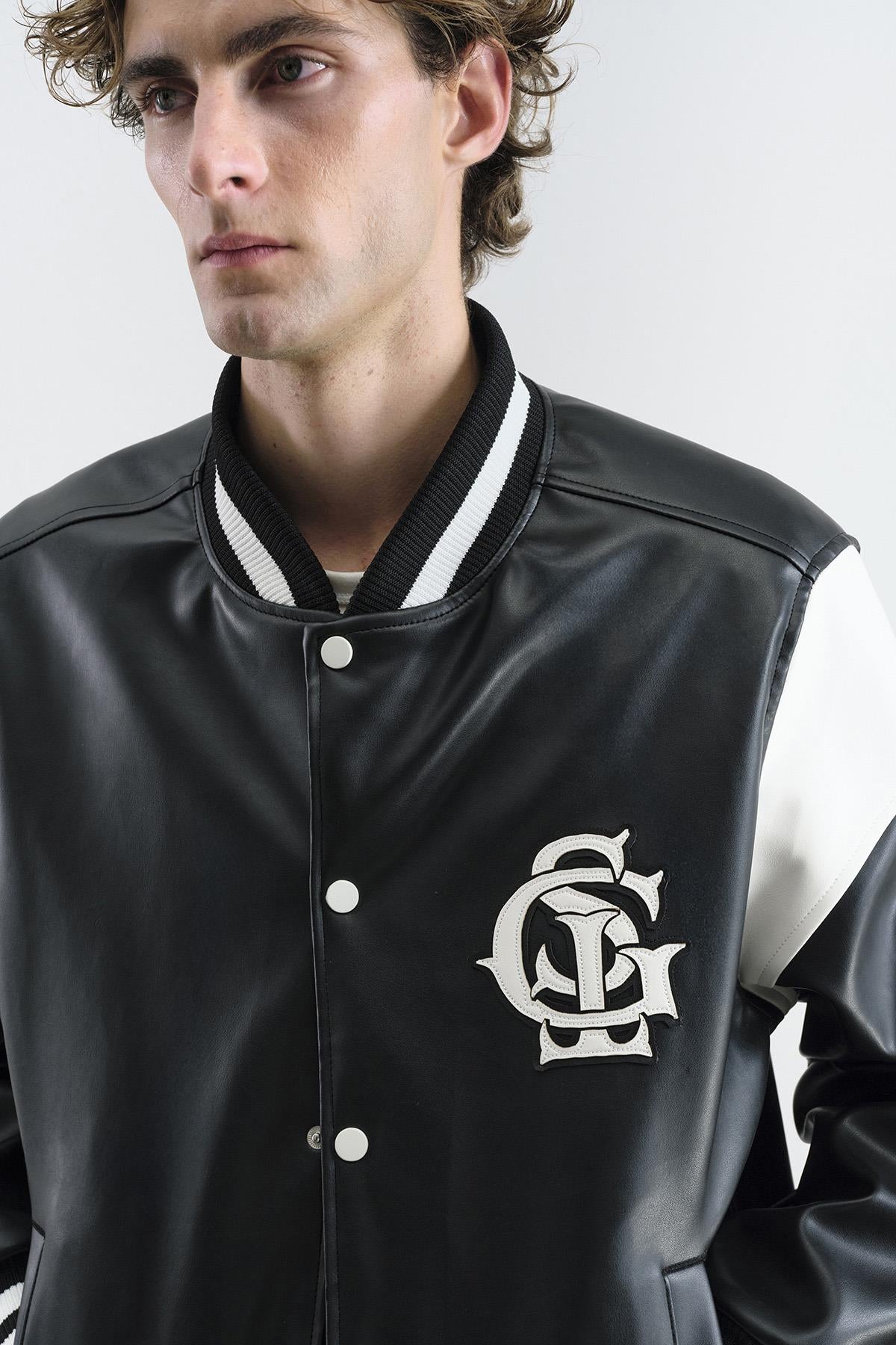 SİYAH DERİ KOLEJ CEKET