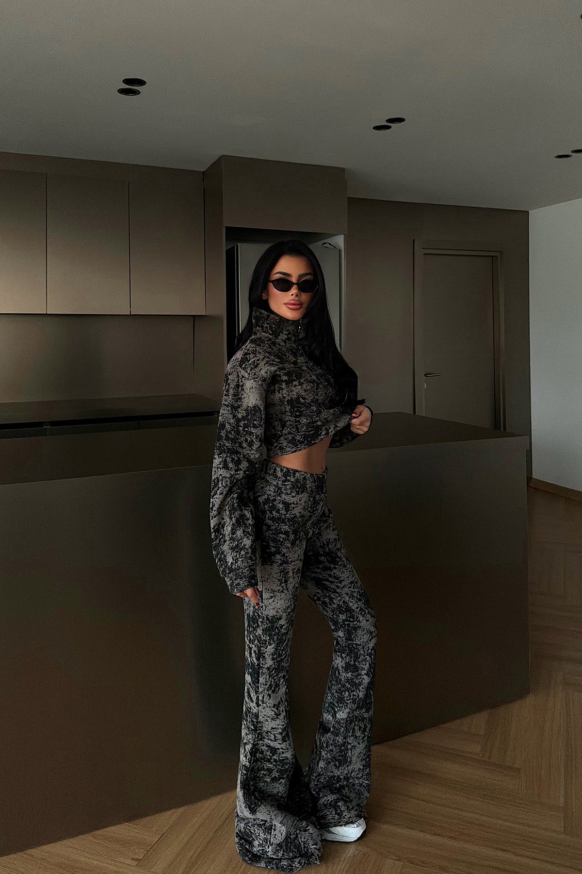 Siyah Polena Eşofman Takımı ATE-4332