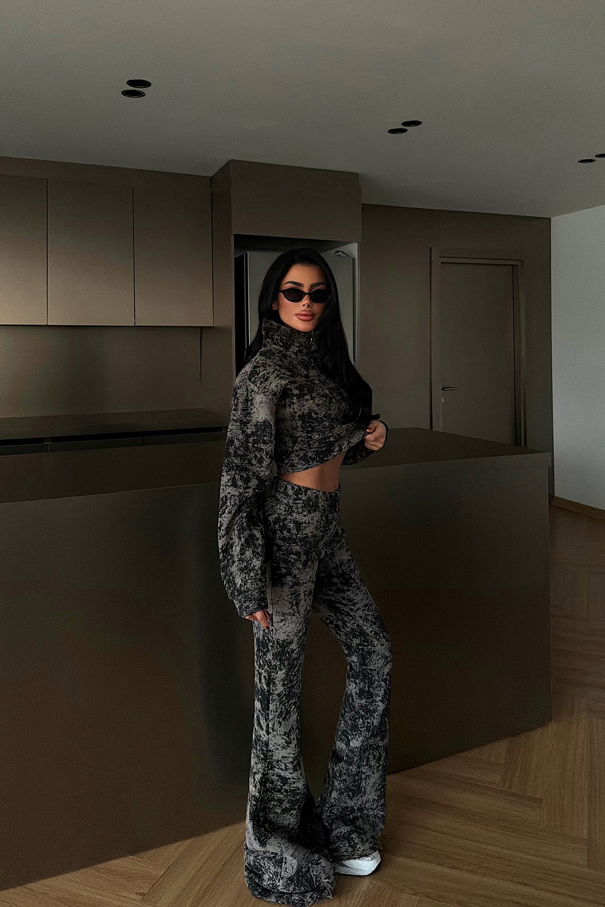 Siyah Polena Eşofman Takımı ATE-4332