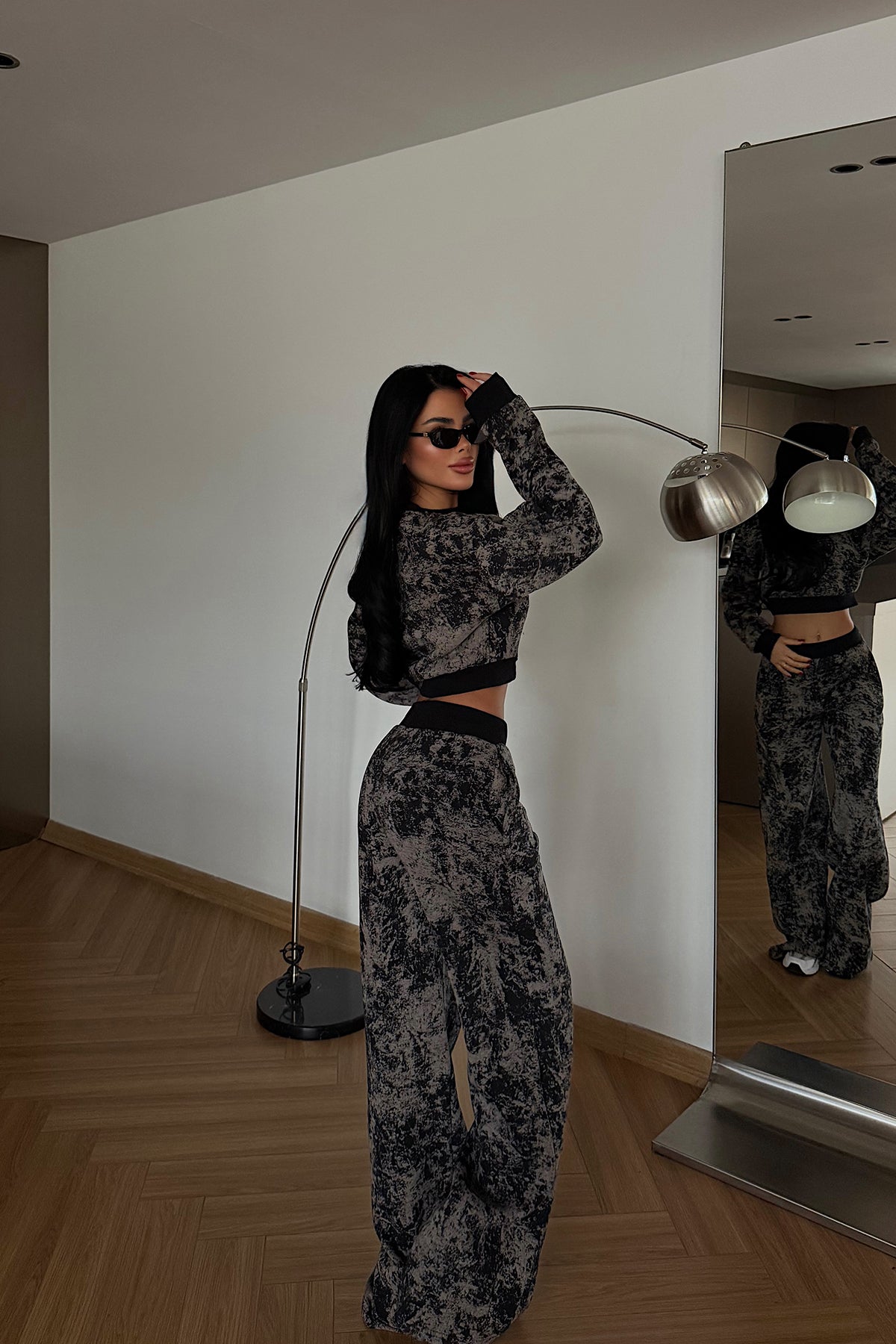 Siyah Atlas eşofman takımı ATE-4334