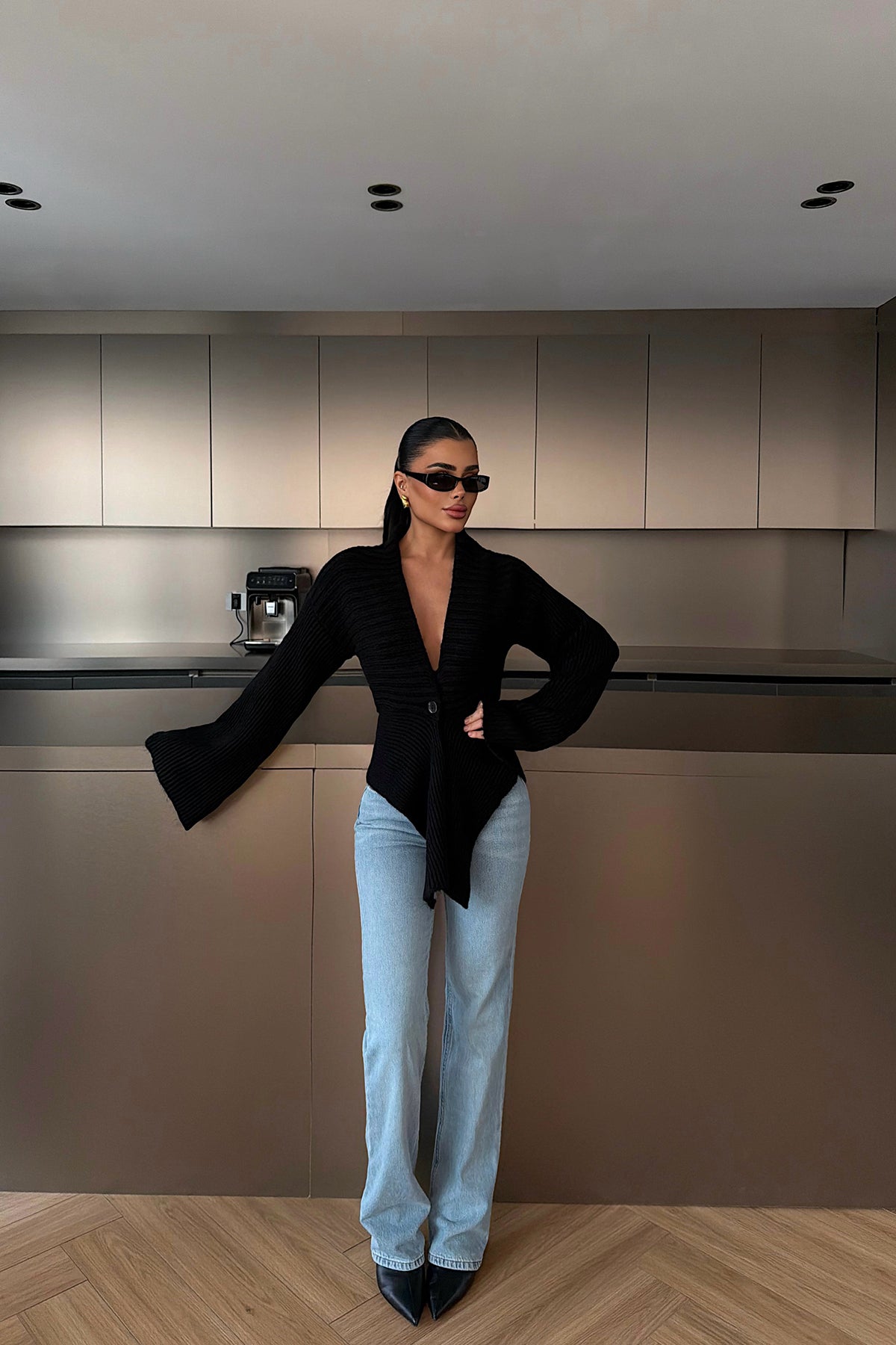 Siyah Martinea Triko Hırka ATE-4617