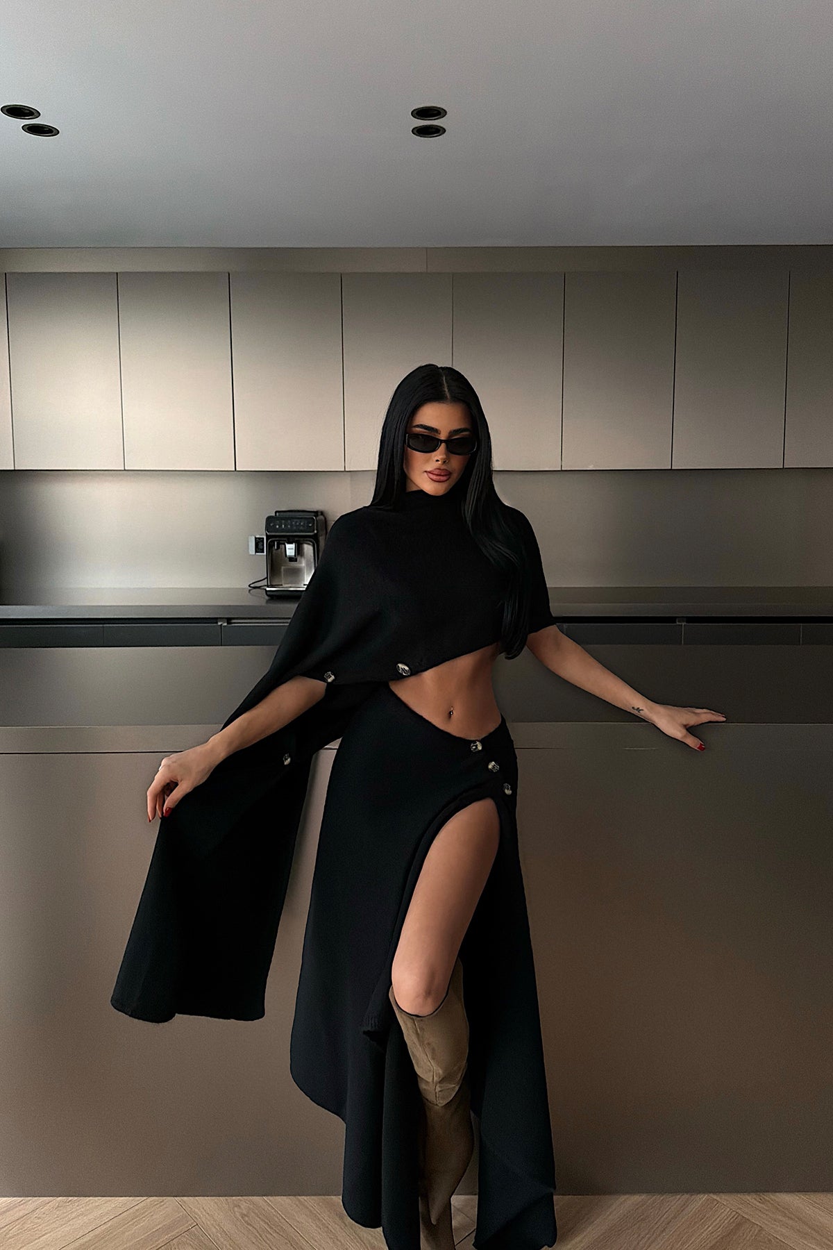 Siyah Suzette Triko Takım ATE-4399