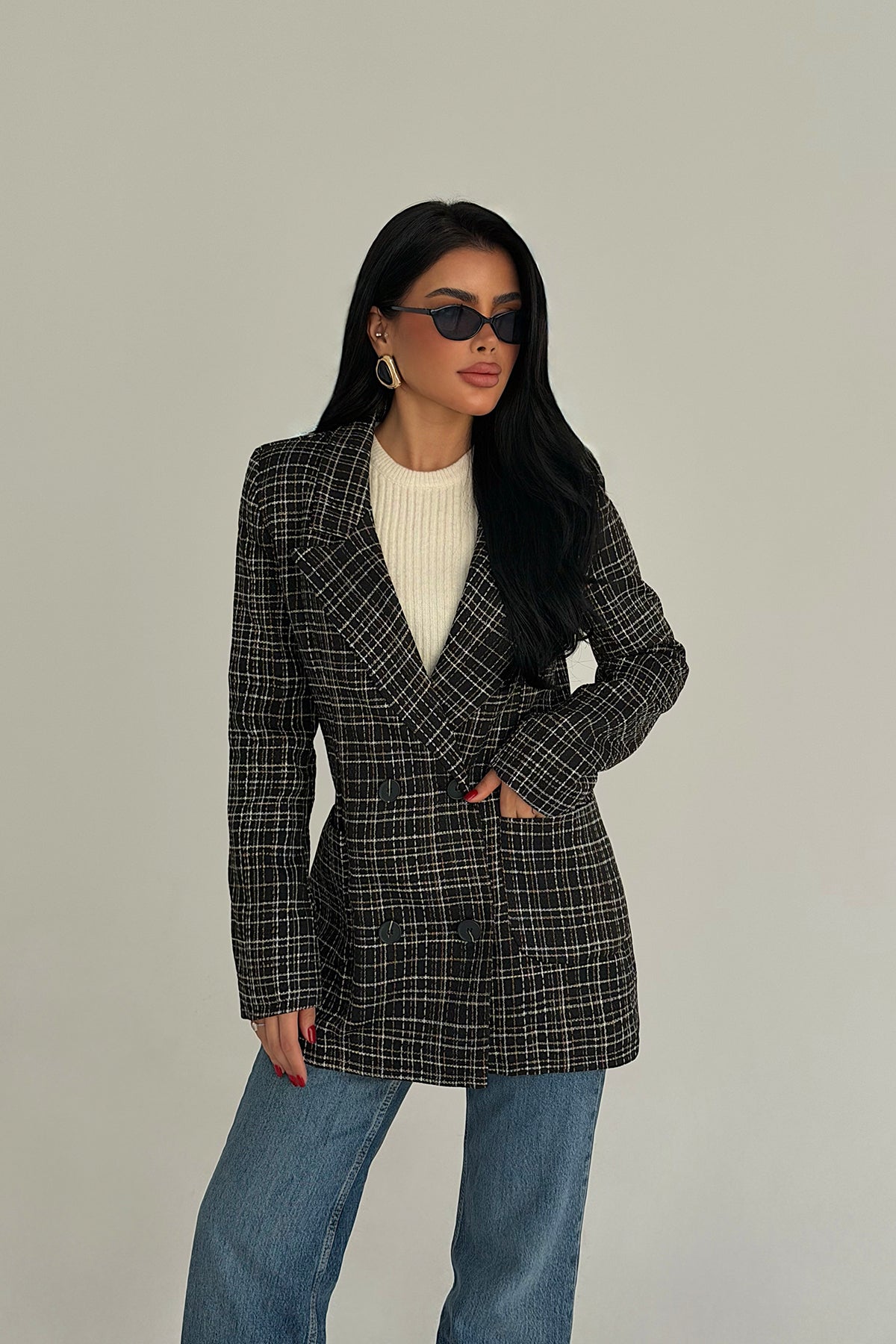 Siyah Ekose Kody Ceket ATE-3966