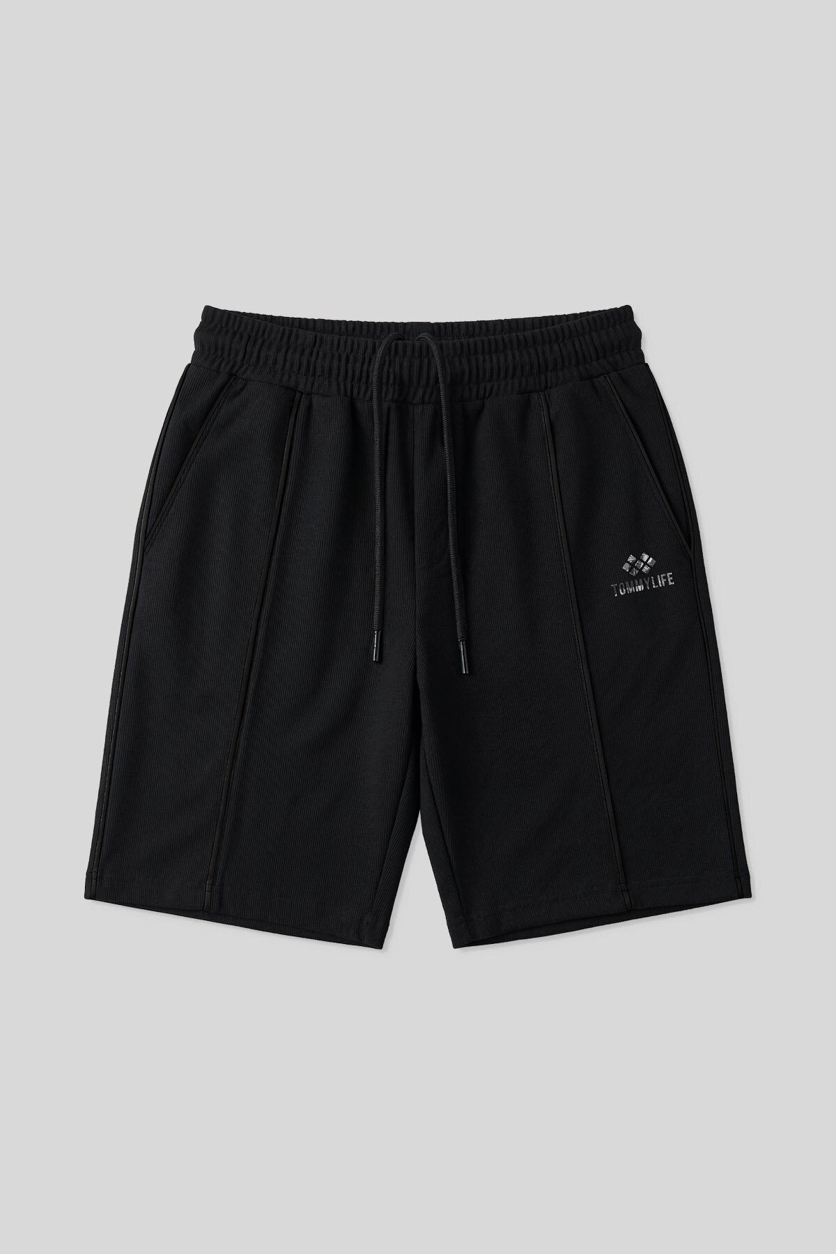 Siyah Oversize Fit Basic Ön Dikiş Detaylı Erkek Şort - 81283