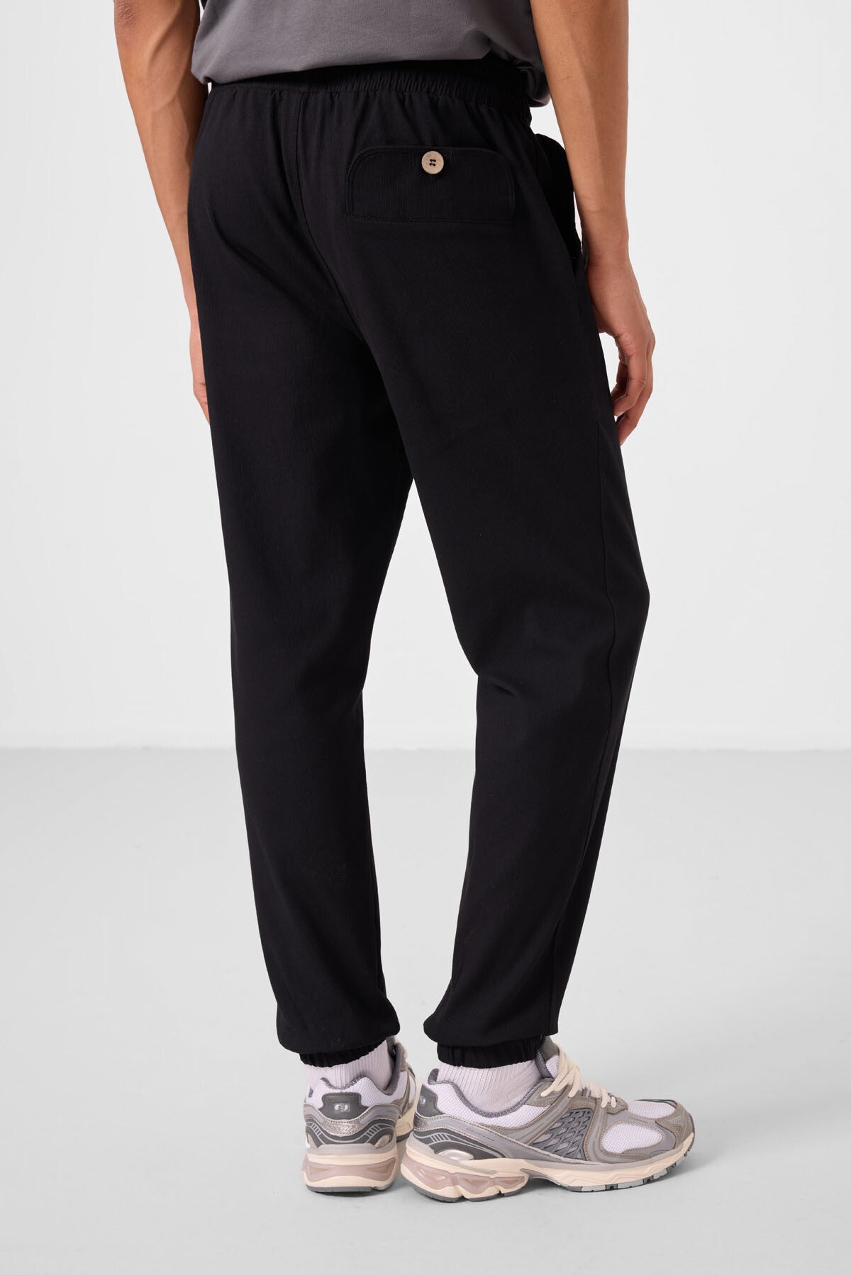 Siyah Standart Fit Dokuma Hafif Esnek Chino Erkek Pantolon - 82176