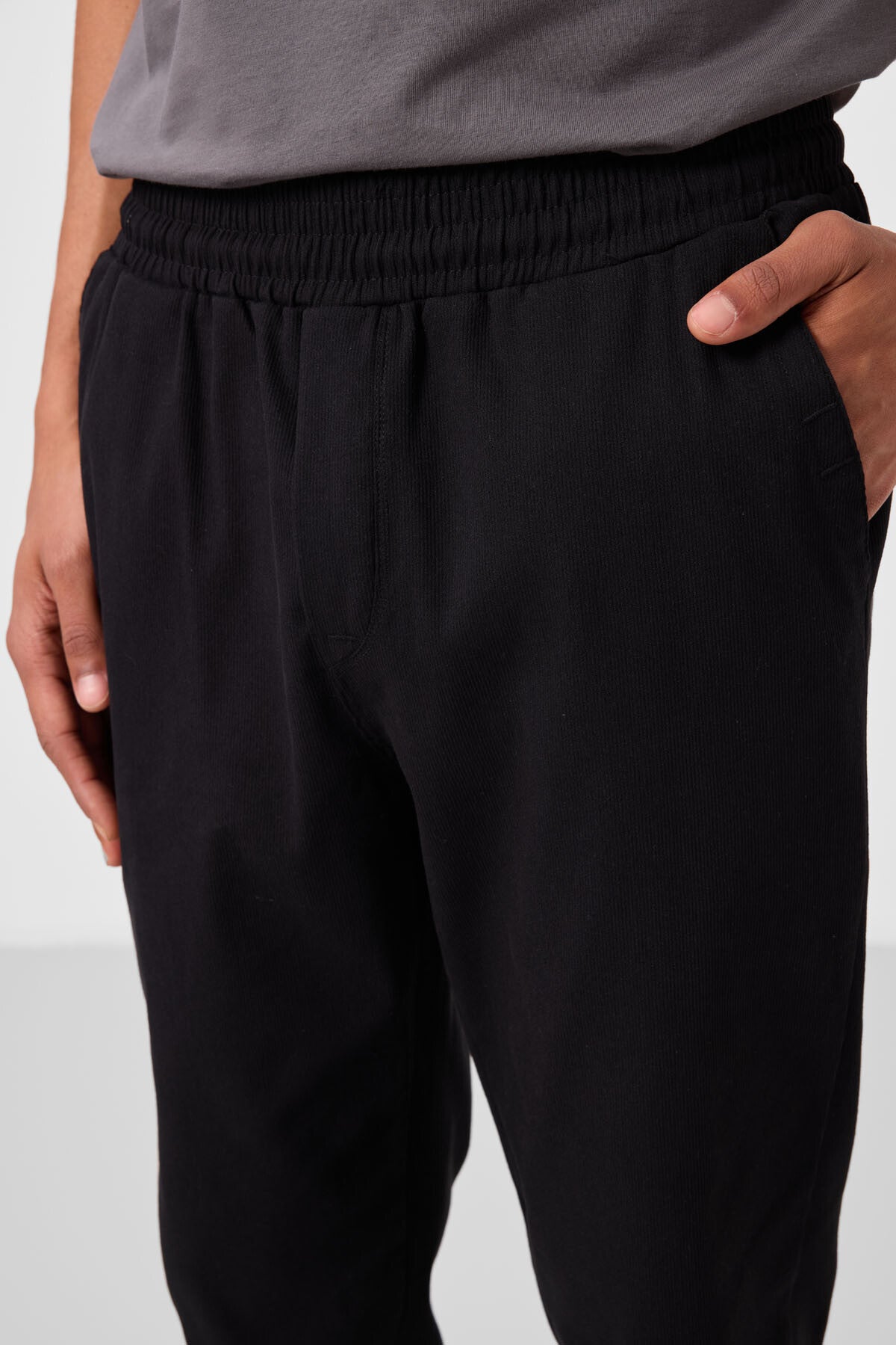 Siyah Standart Fit Dokuma Hafif Esnek Chino Erkek Pantolon - 82176