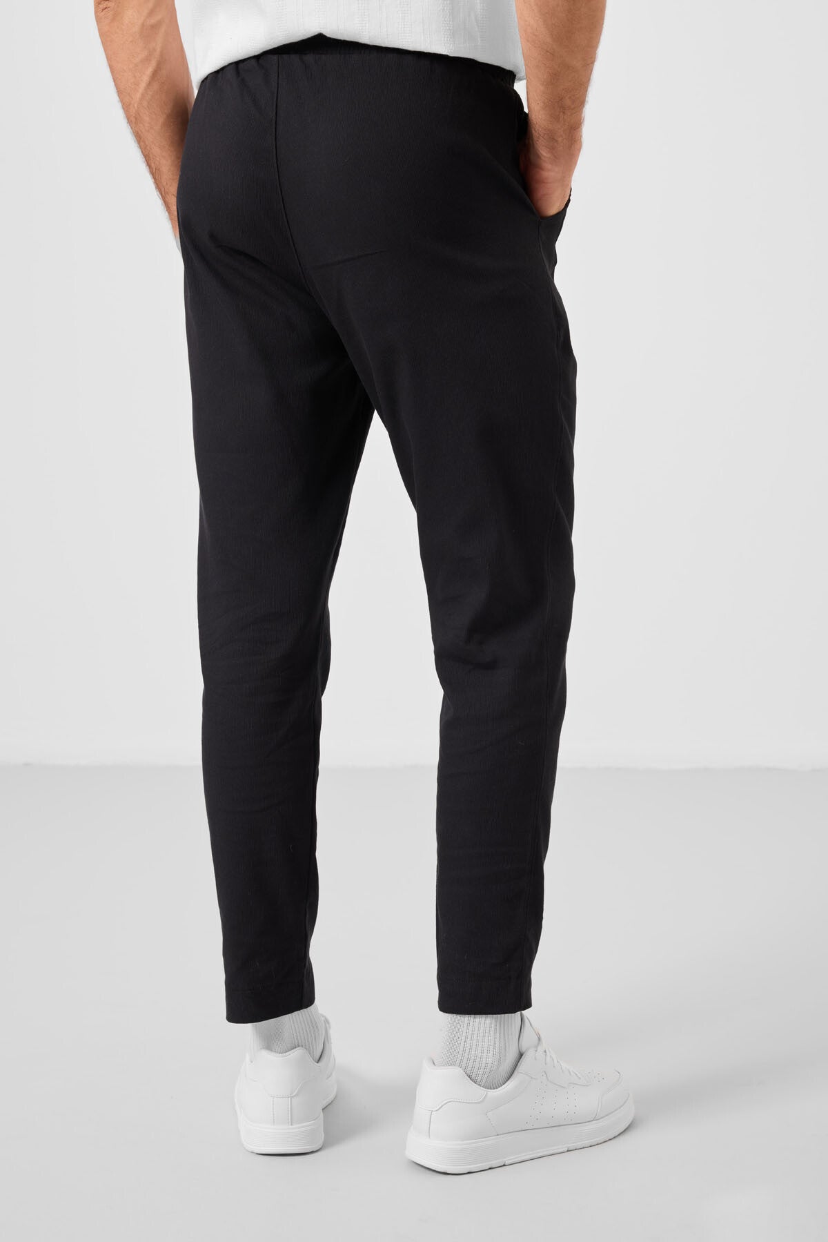 Siyah Standart Fit Dokuma Hafif Esnek Chino Erkek Pantolon - 82177
