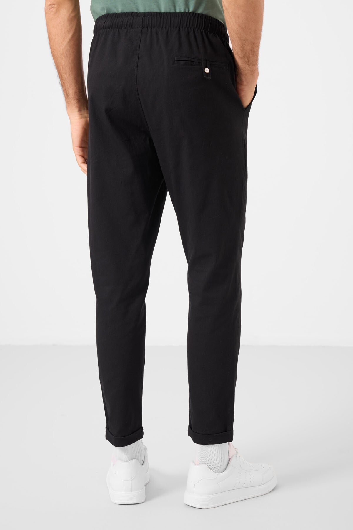 Siyah Standart Fit Dokuma Hafif Esnek Chino Erkek Pantolon - 82178