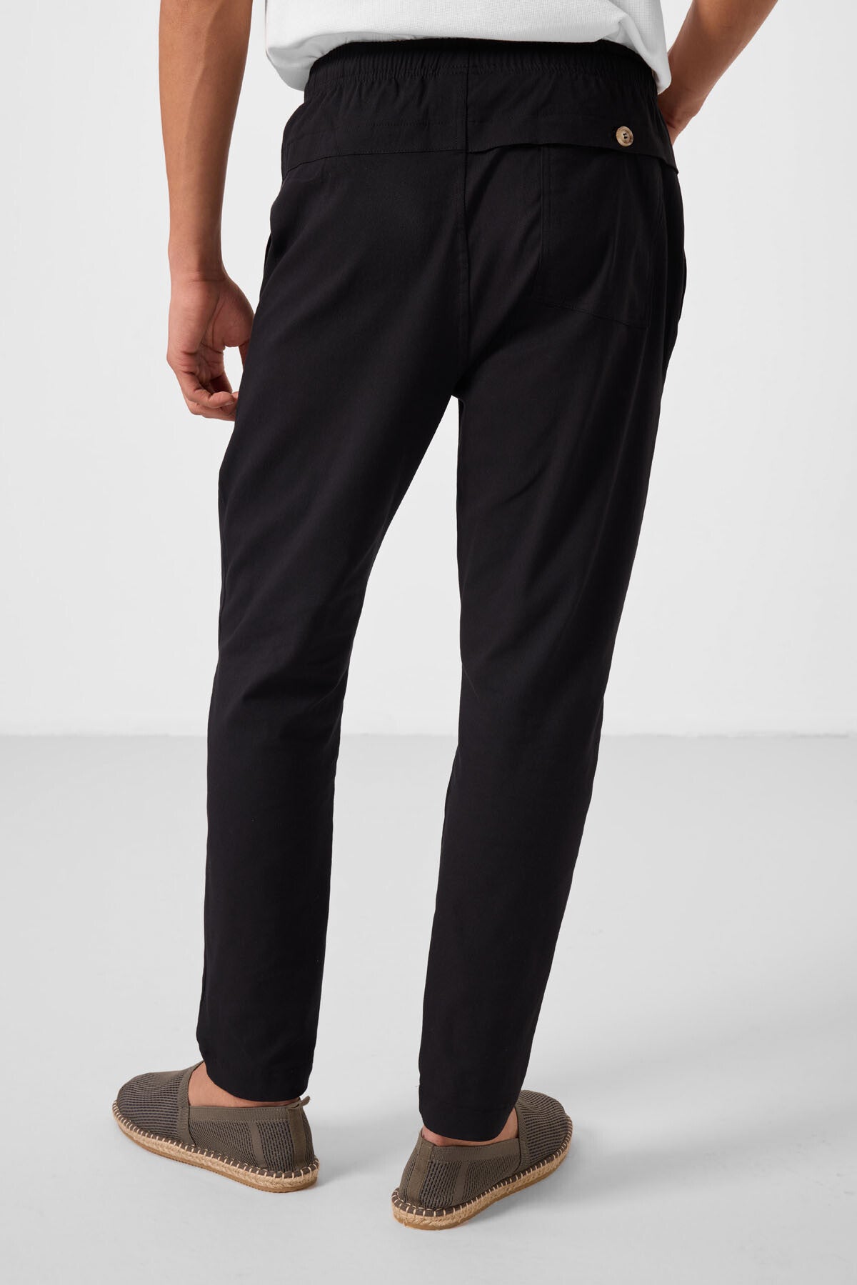 Siyah Standart Fit Dokuma Hafif Esnek Chino Erkek Pantolon - 82179