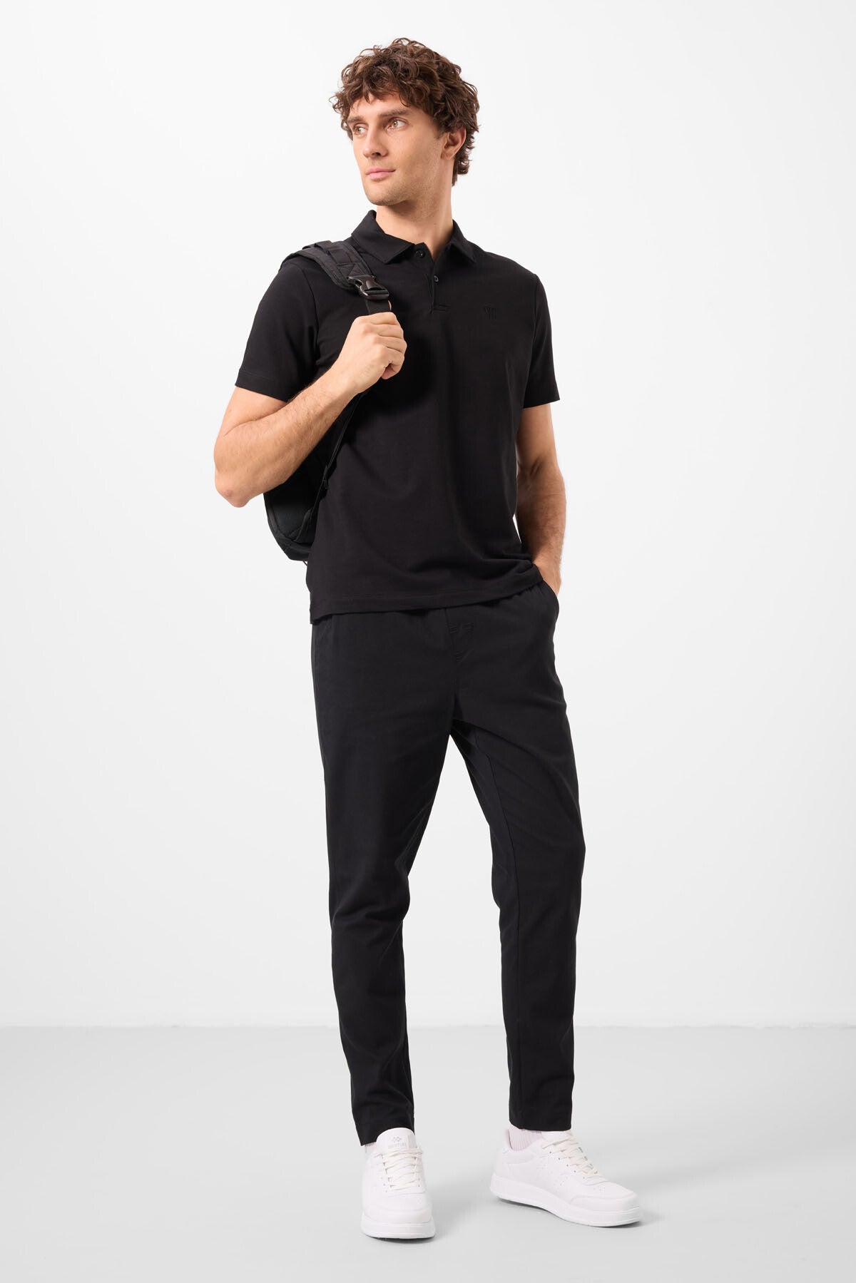 Siyah Standart Fit Dokuma Hafif Esnek Chino Erkek Pantolon - 82180