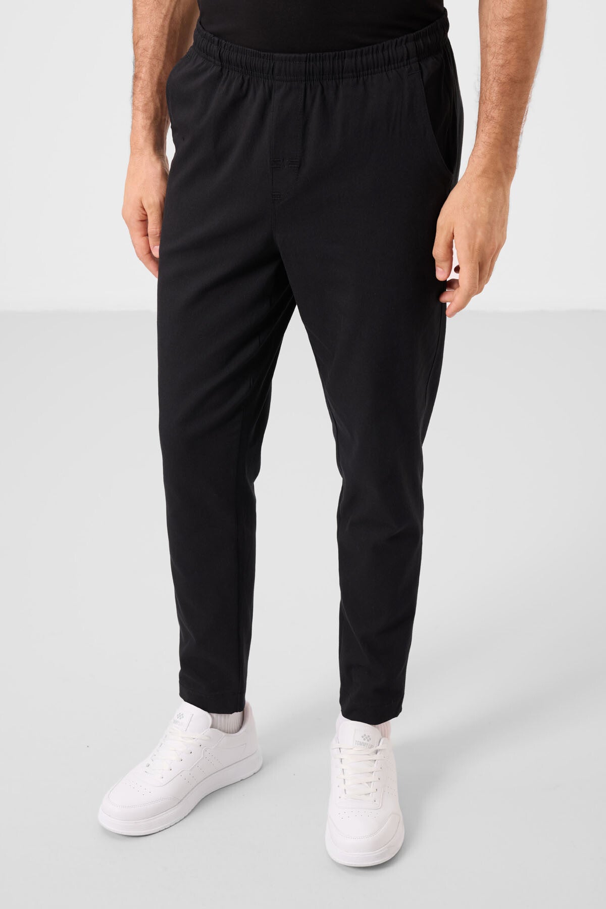 Siyah Standart Fit Dokuma Hafif Esnek Chino Erkek Pantolon - 82180