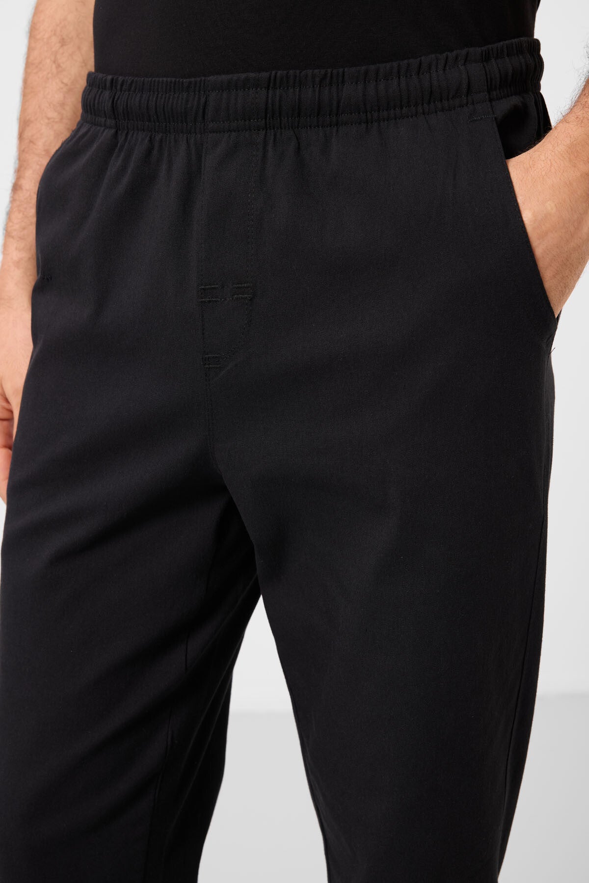 Siyah Standart Fit Dokuma Hafif Esnek Chino Erkek Pantolon - 82180