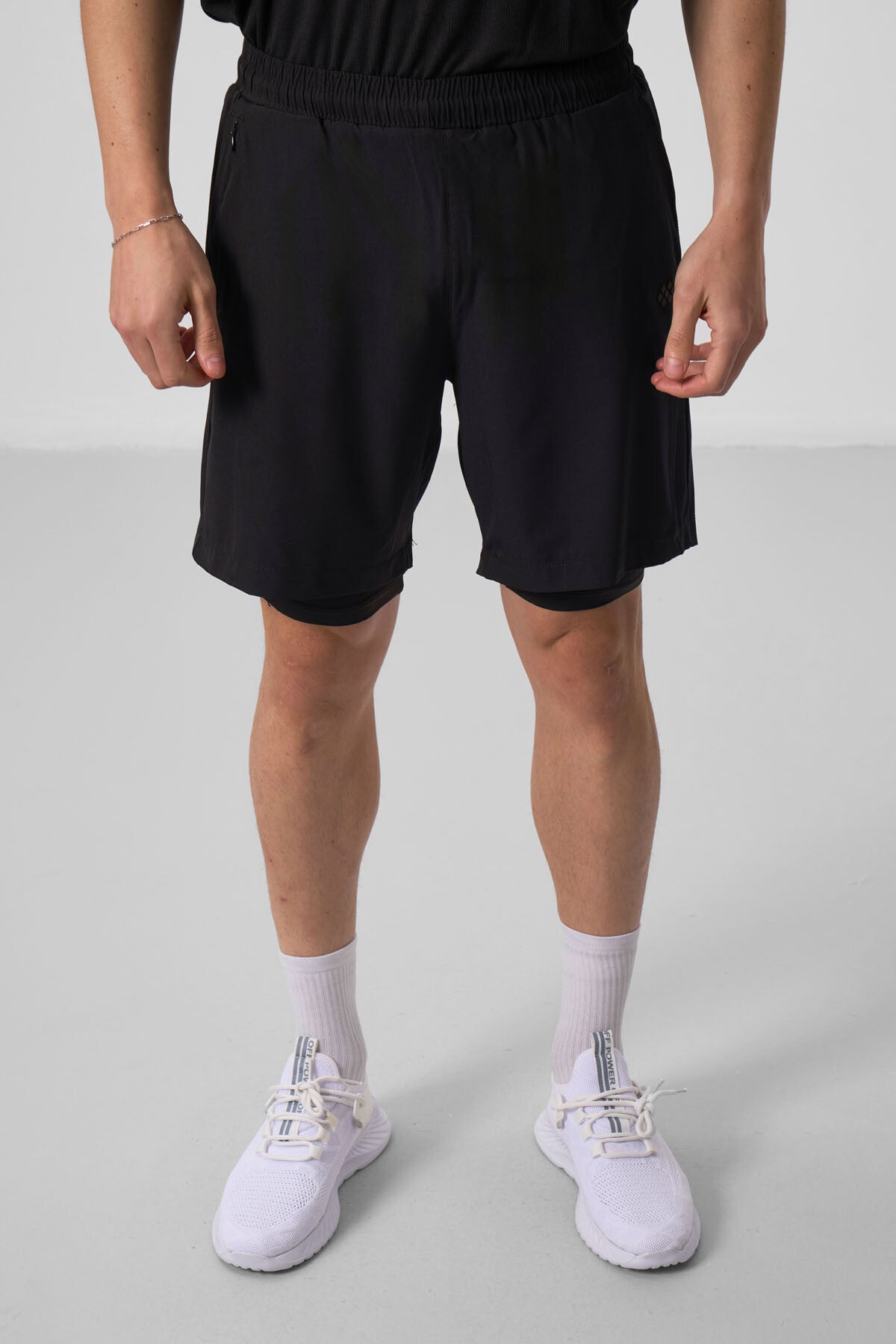 Siyah İnce Yumuşak Standart Fit Erkek Taytlı Şort - 81287