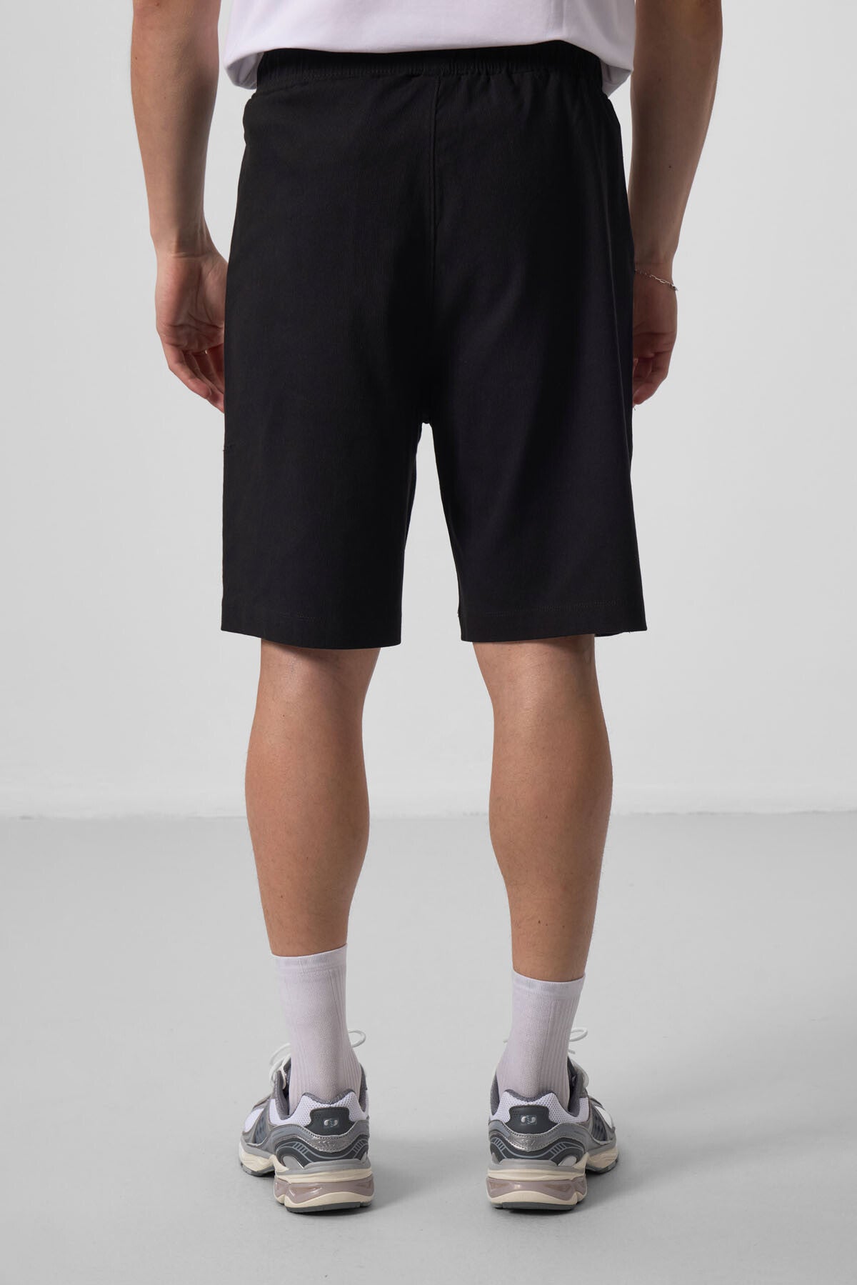 Siyah Standart Fit Dokuma Hafif Esnek Chino Erkek Şort - 81290