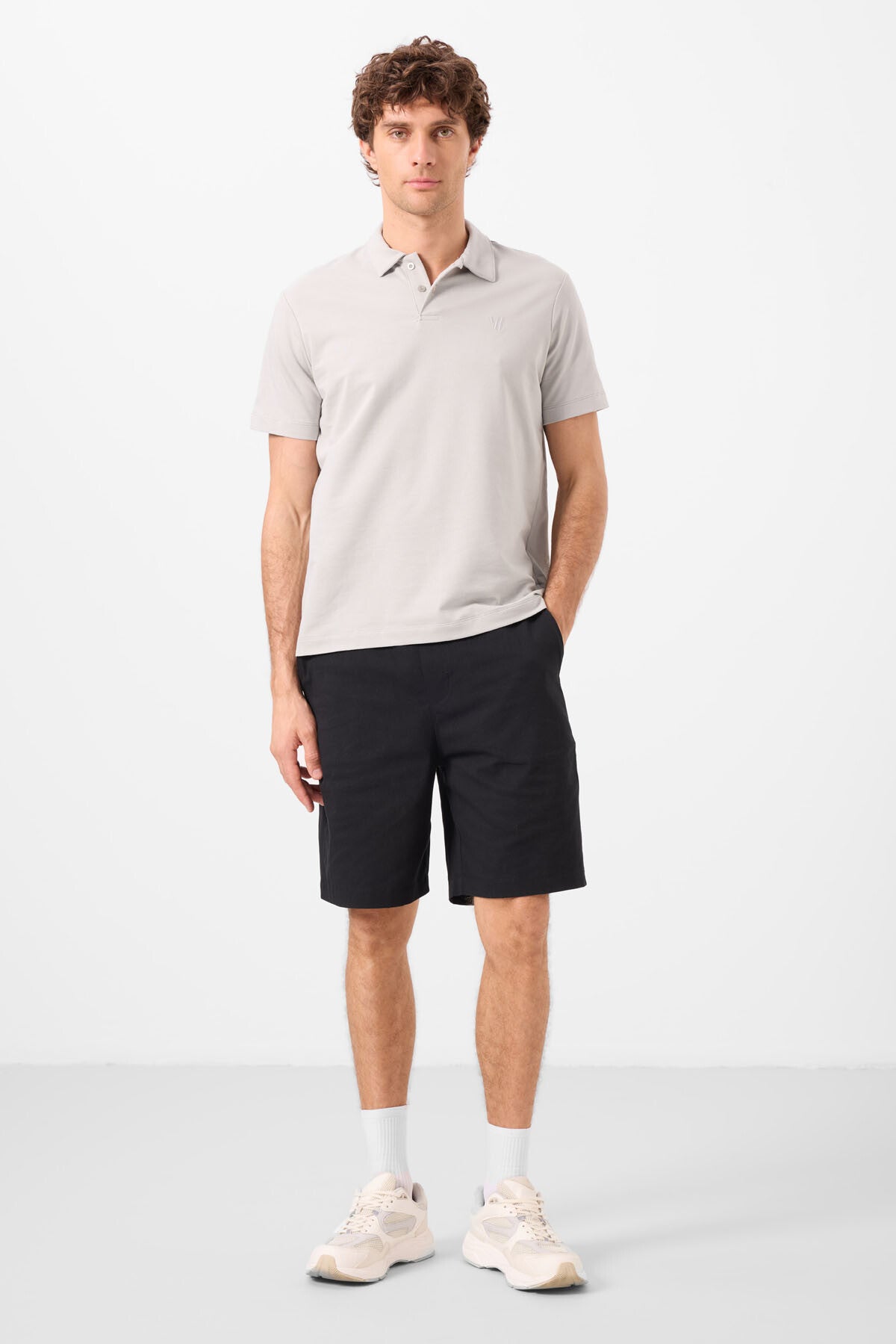 Siyah Standart Fit Dokuma Hafif Esnek Chino Erkek Şort - 81291