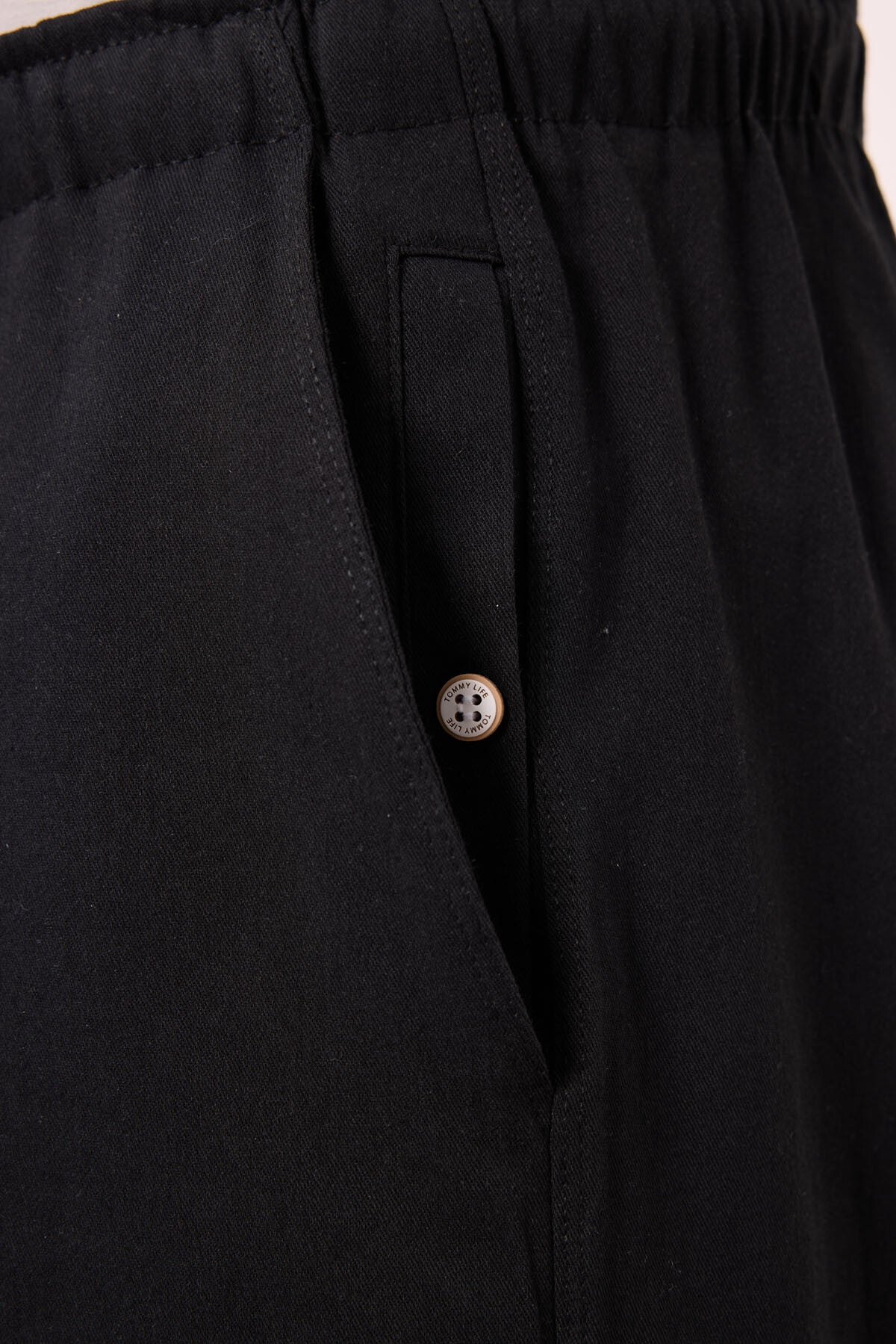 Siyah Standart Fit Dokuma Hafif Esnek Chino Erkek Şort - 81291