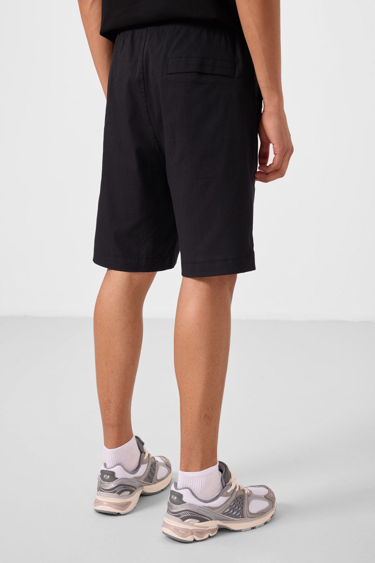 Siyah Standart Fit Dokuma Hafif Esnek Chino Erkek Şort - 81293