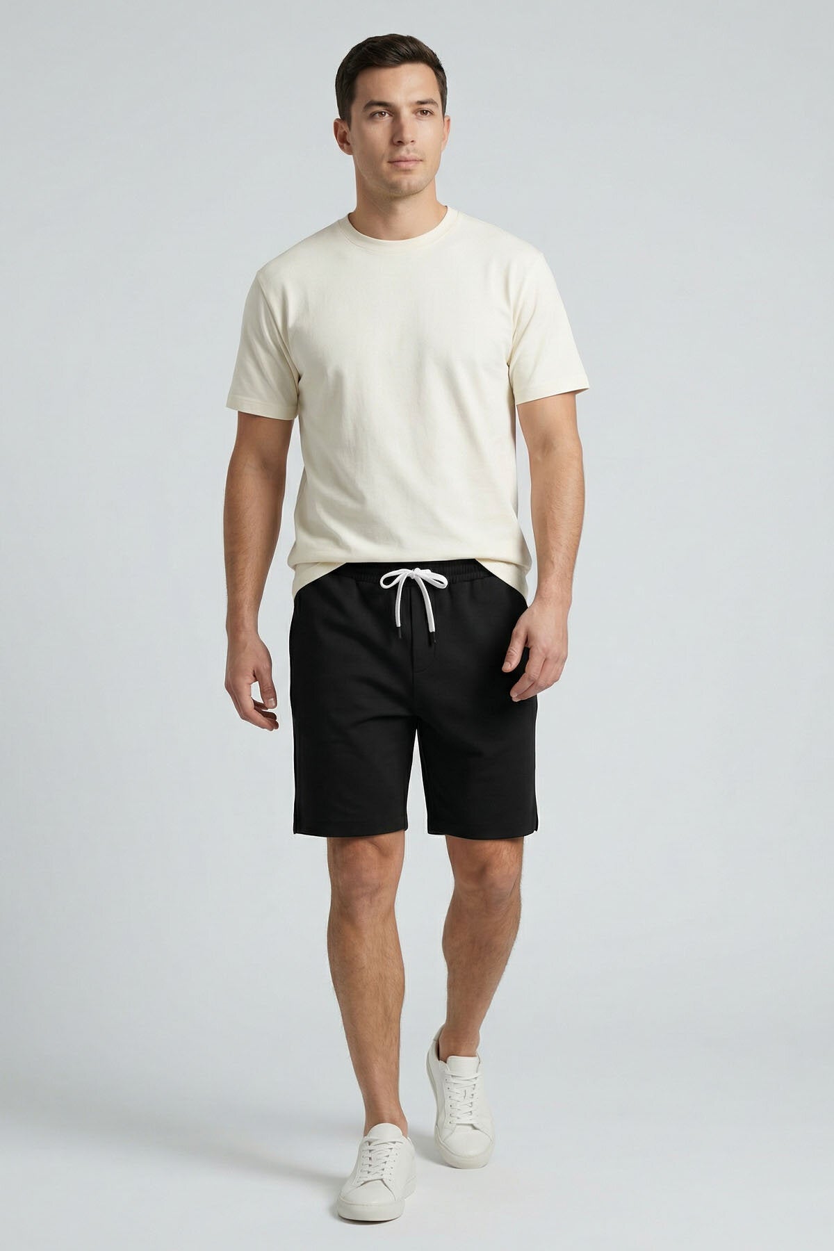 Siyah Standart Fit Basic Arka Cepli Erkek Şort - 88314