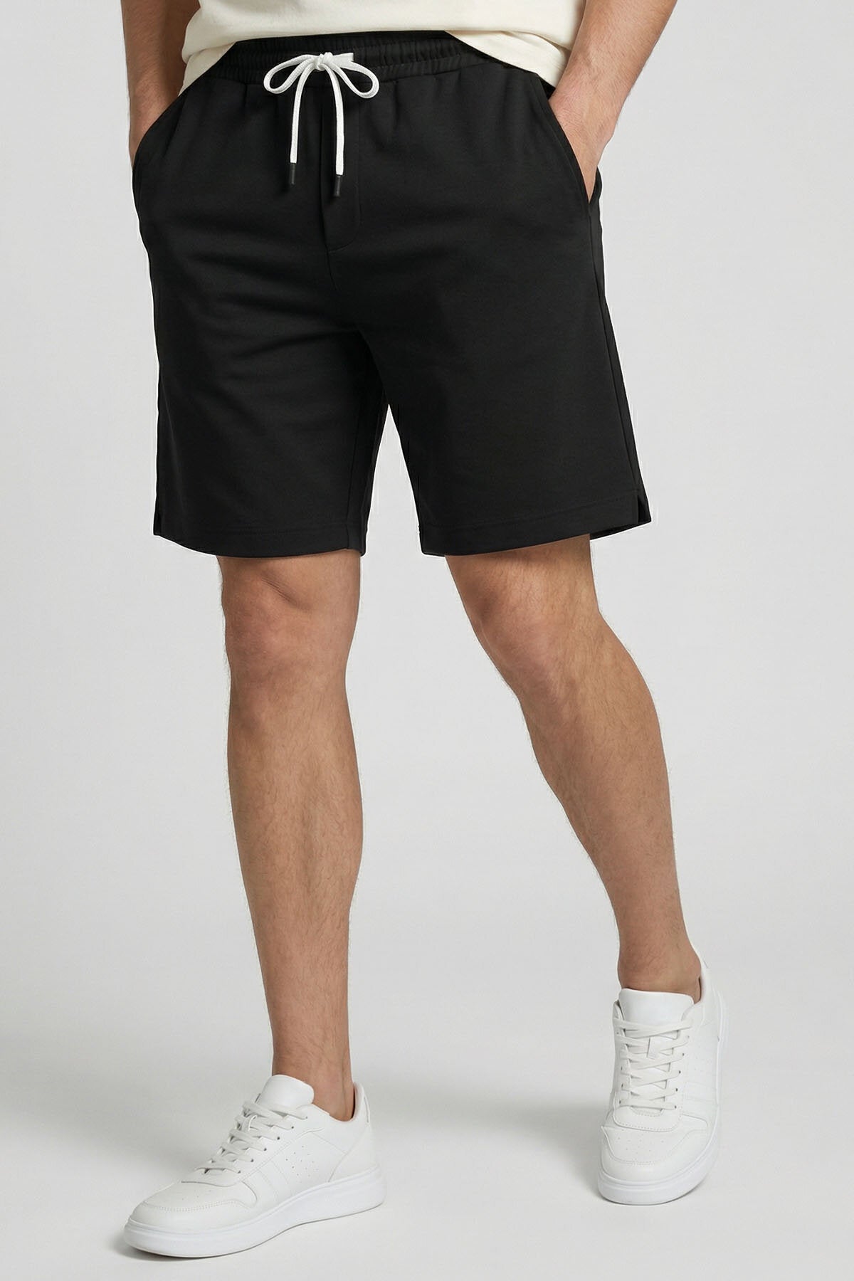 Siyah Standart Fit Basic Arka Cepli Erkek Şort - 88314