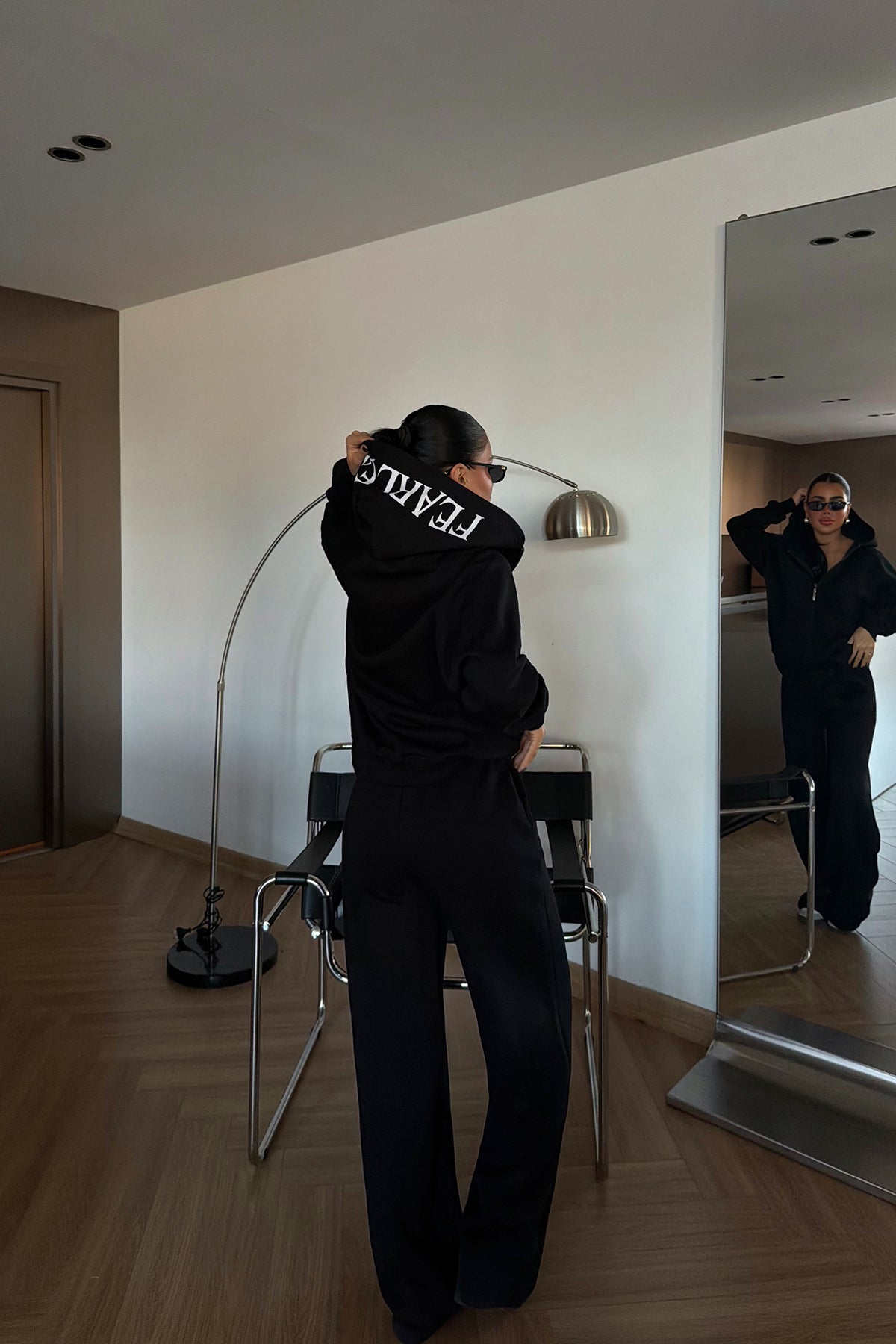 Siyah Bonny Fermuarlı Eşofman Takımı ATE-3869