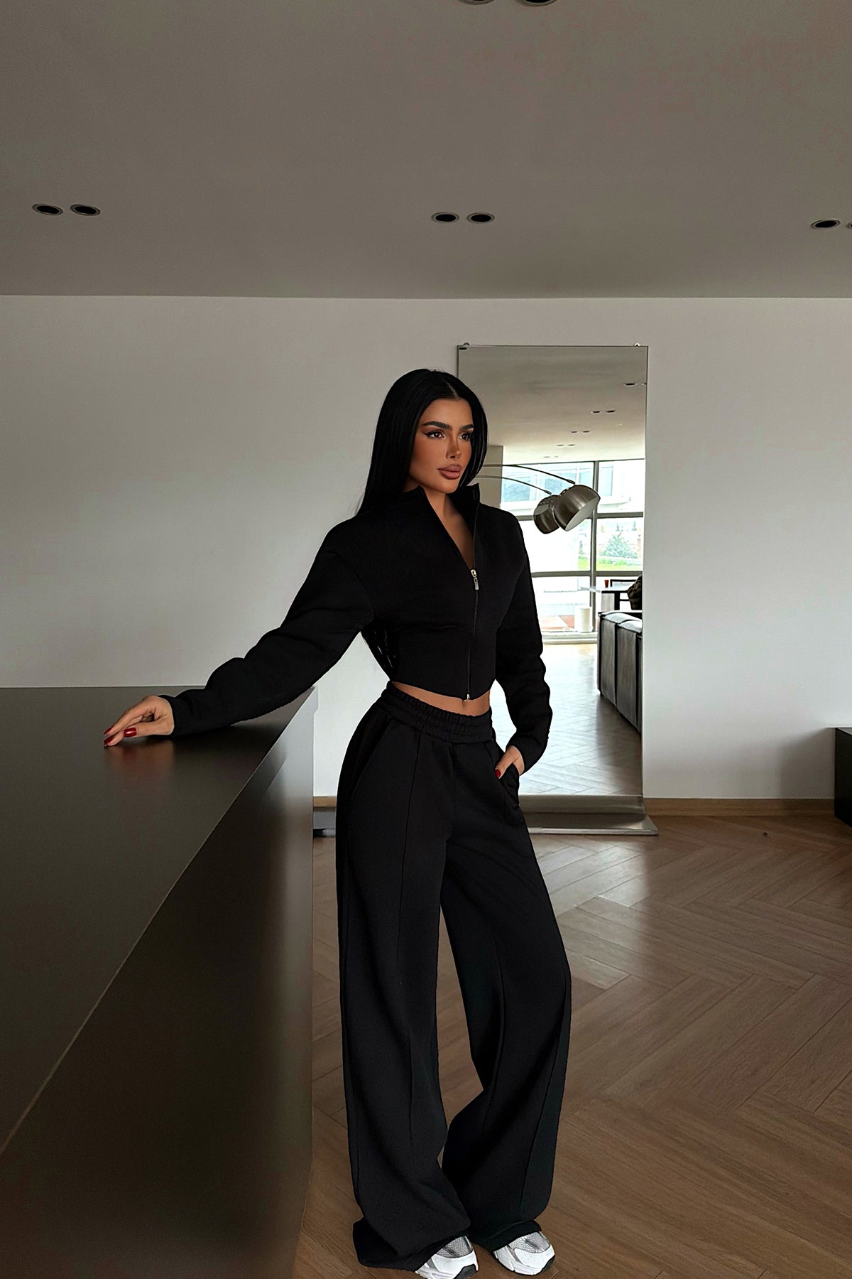 Siyah Doutzen Eşofman Takımı ATE-4136