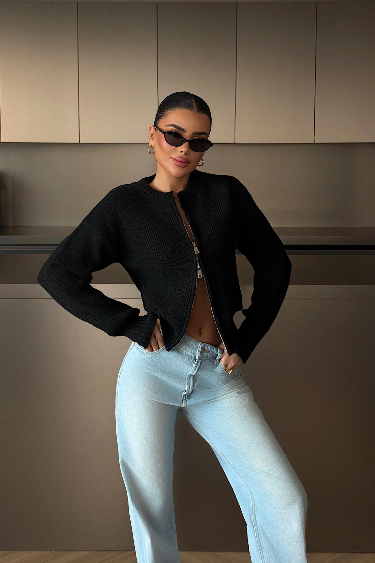 Siyah Lilja Triko Hırka ATE-4059