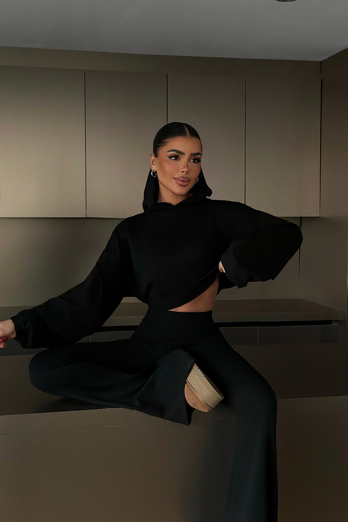 Siyah Kerrie Eşofman Takım ATE-4149