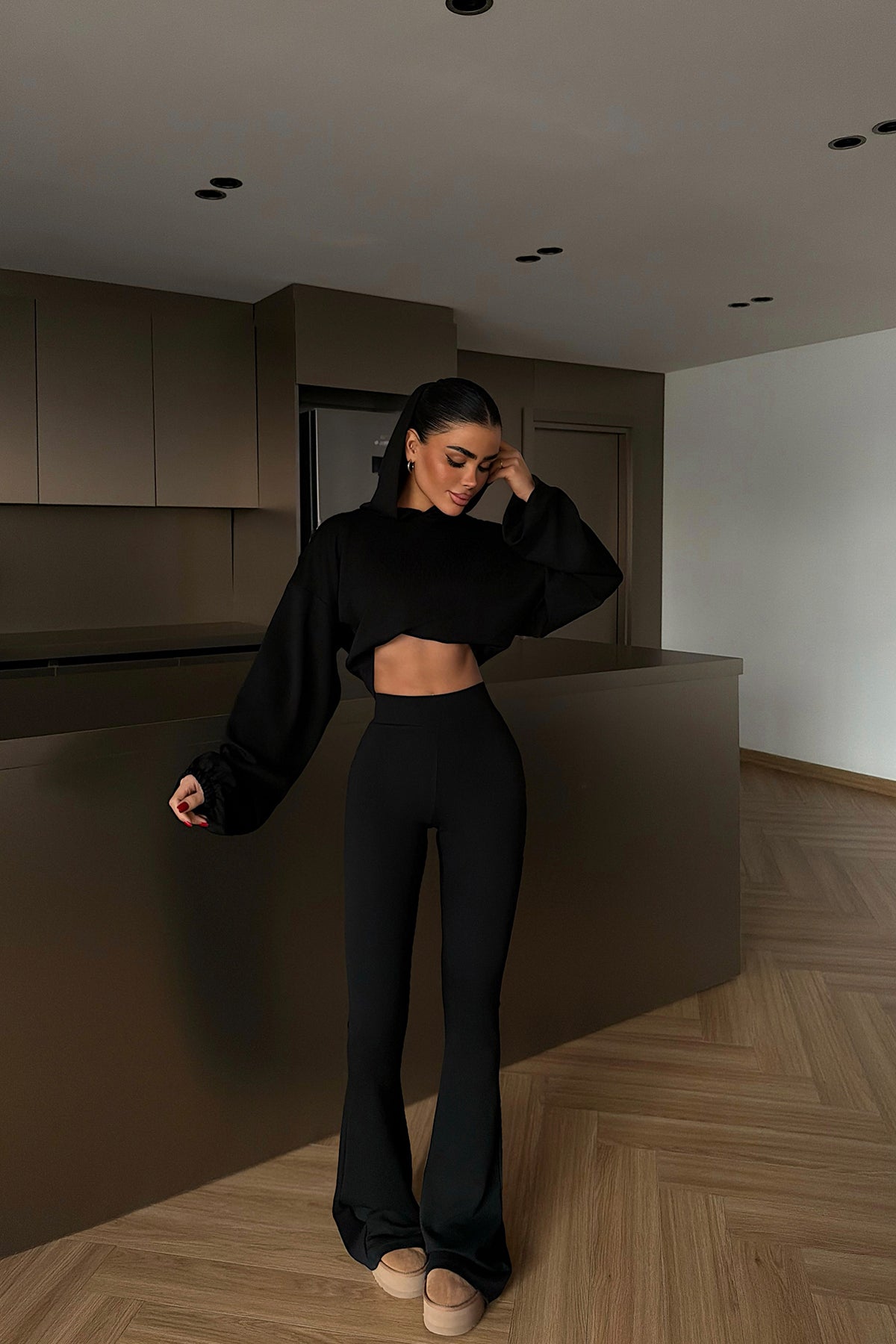 Siyah Kerrie Eşofman Takım ATE-4149