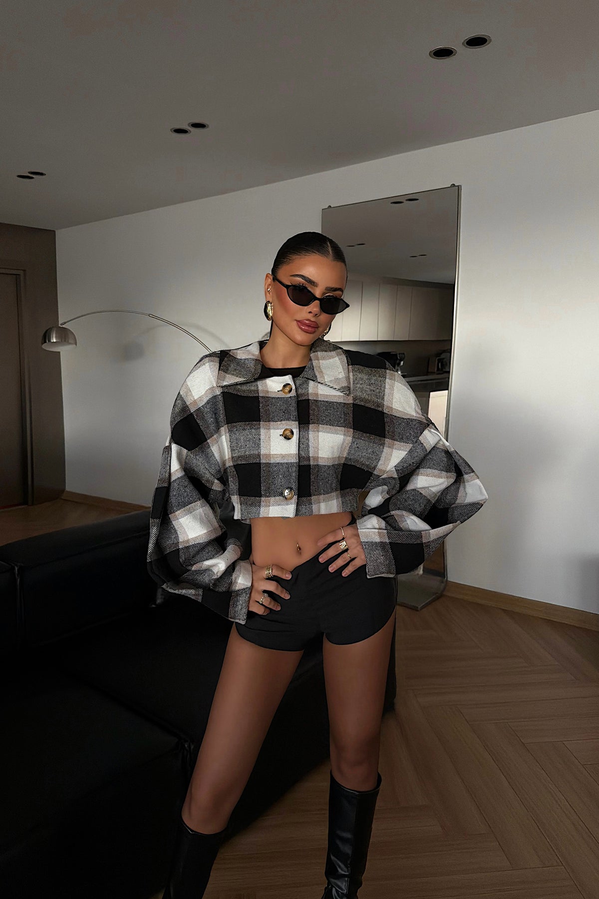 Siyah Ekose Ceket ATE-4236