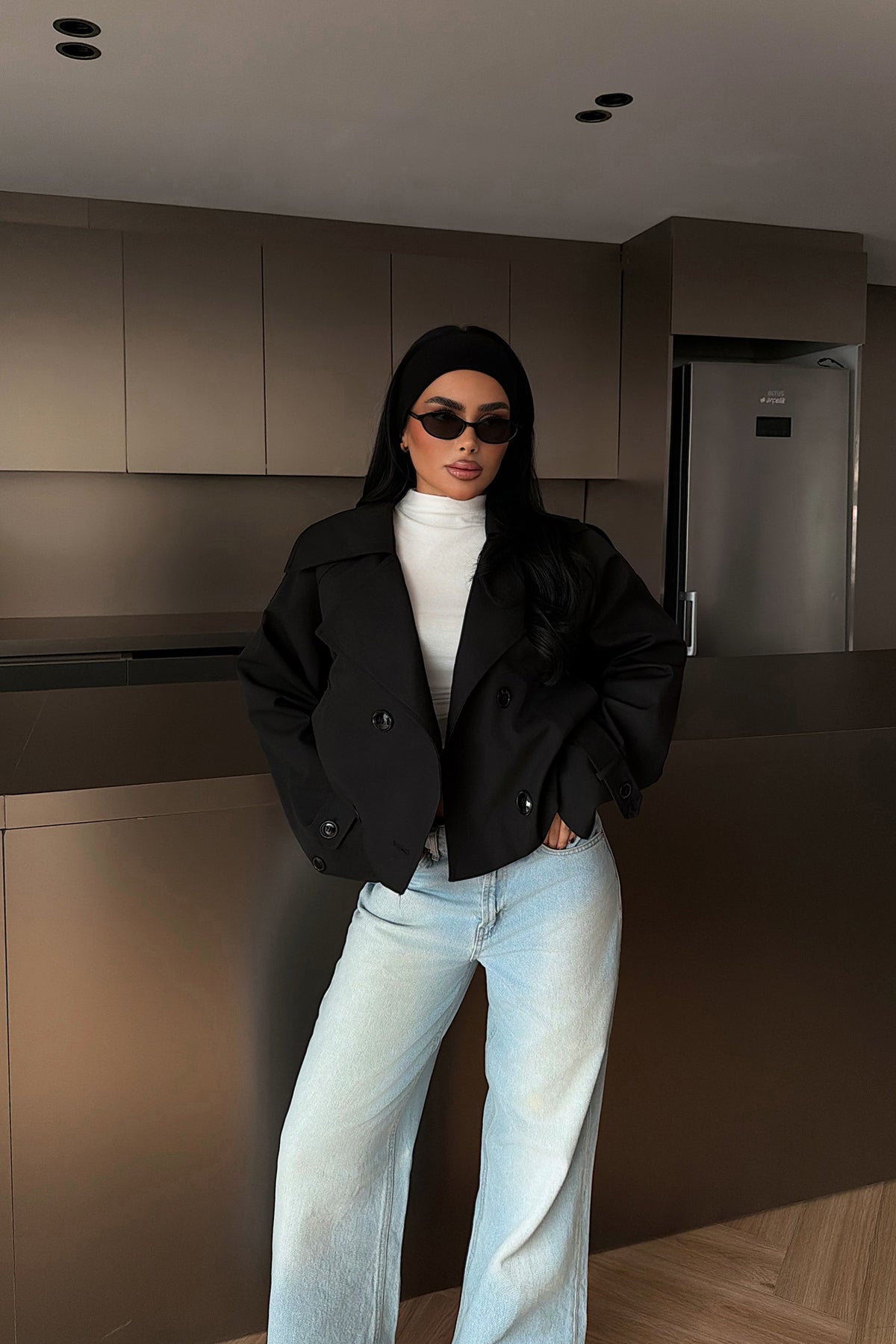 Siyah Klarris Trençkot ATE-4203