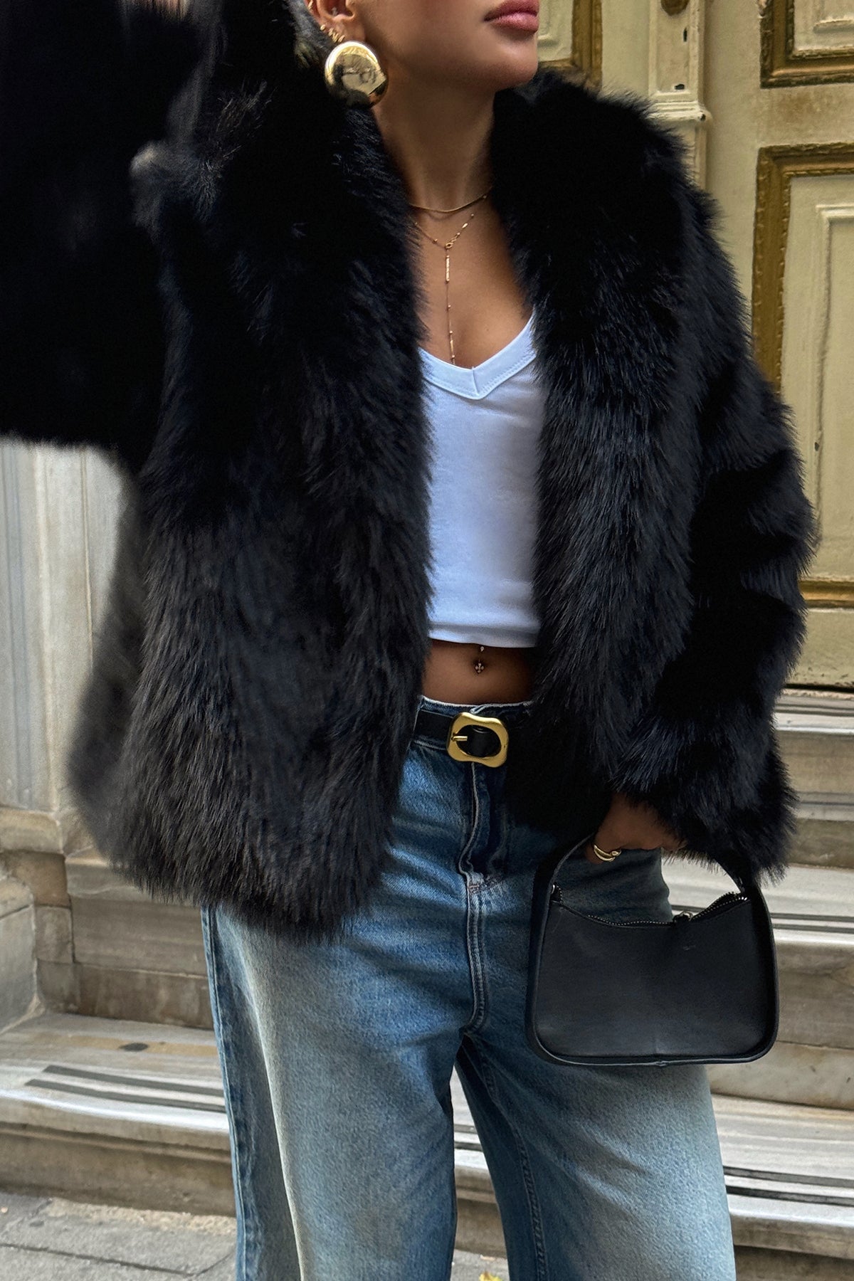 Siyah Rufina Kürk ATE-1602