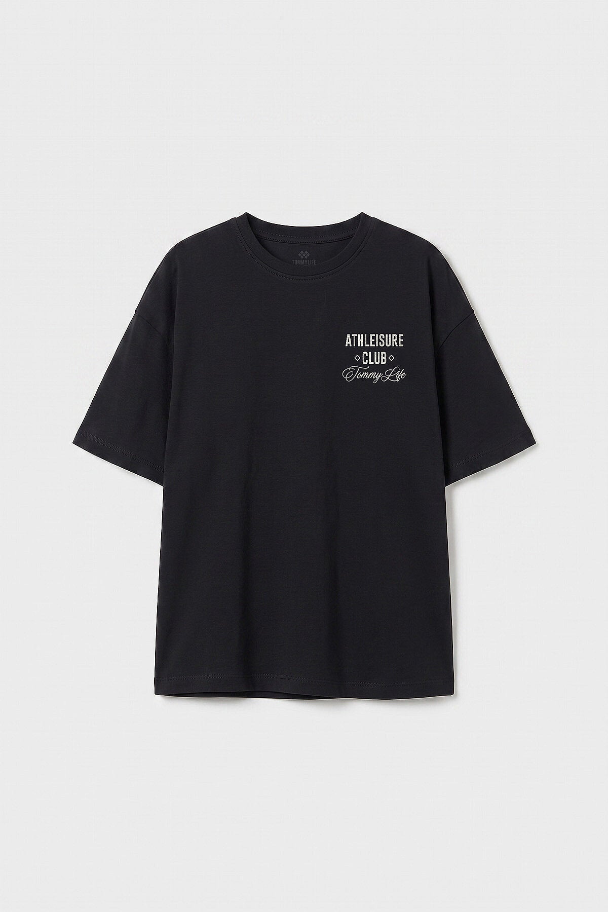 Siyah Oversize Kısa Kollu Baskılı Kız Çocuk T-Shirt - 75175