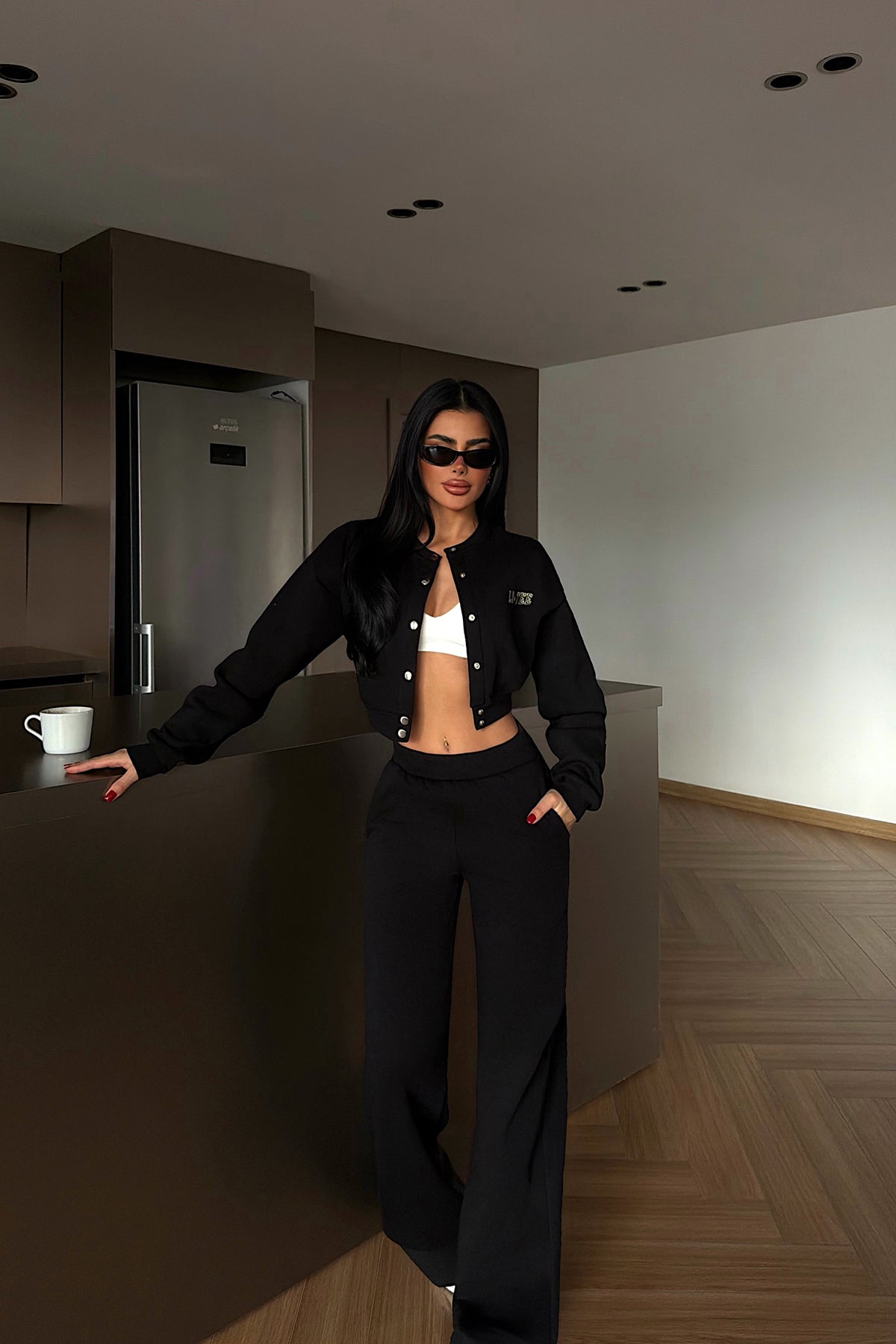 Siyah Lotee Eşofman Takım ATE-4312