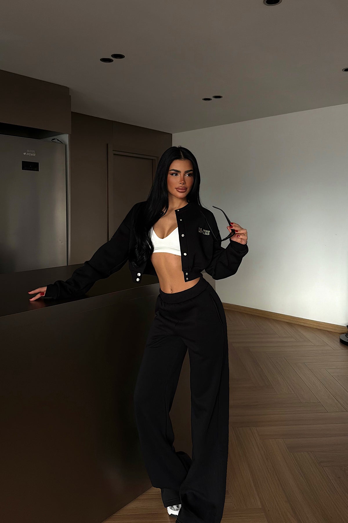 Siyah Lotee Eşofman Takım ATE-4312