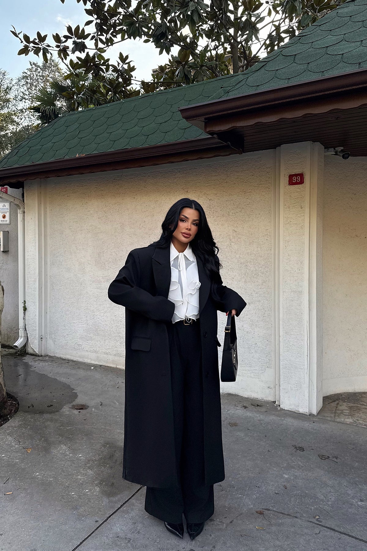 Siyah Arnaldo Uzun Ceket ATE-2173